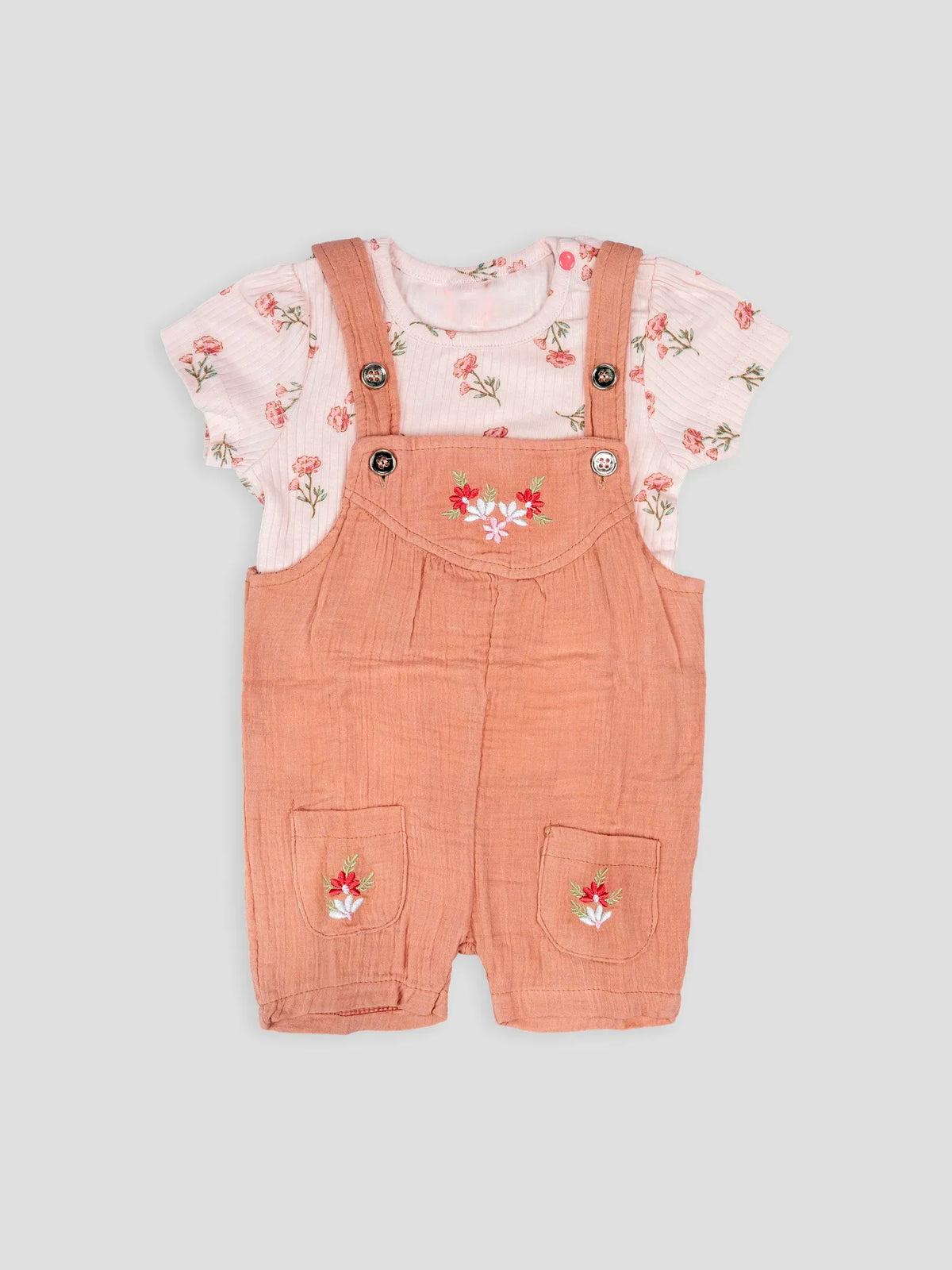 Hap & Hope  Floral Printed Cotton Baba Suit For Baby Girls