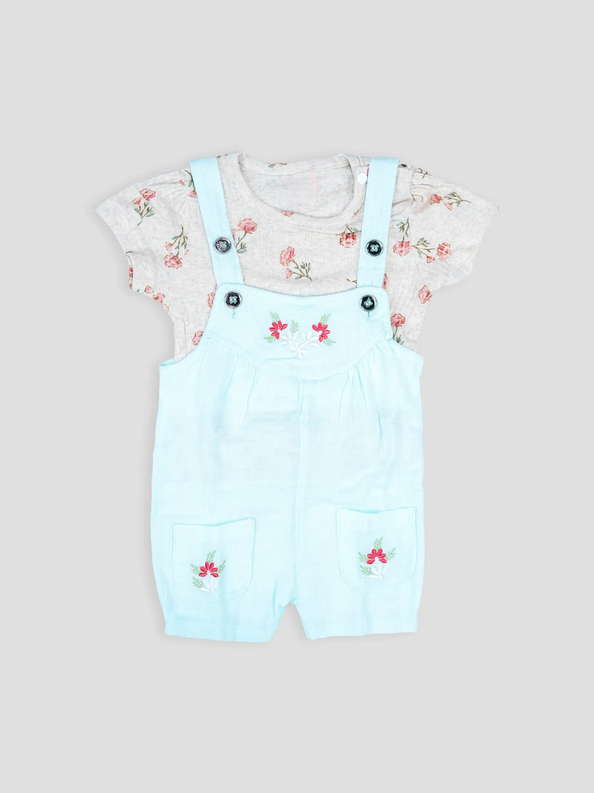 Hap & Hope  Floral Printed Cotton Baba Suit For Baby Girls