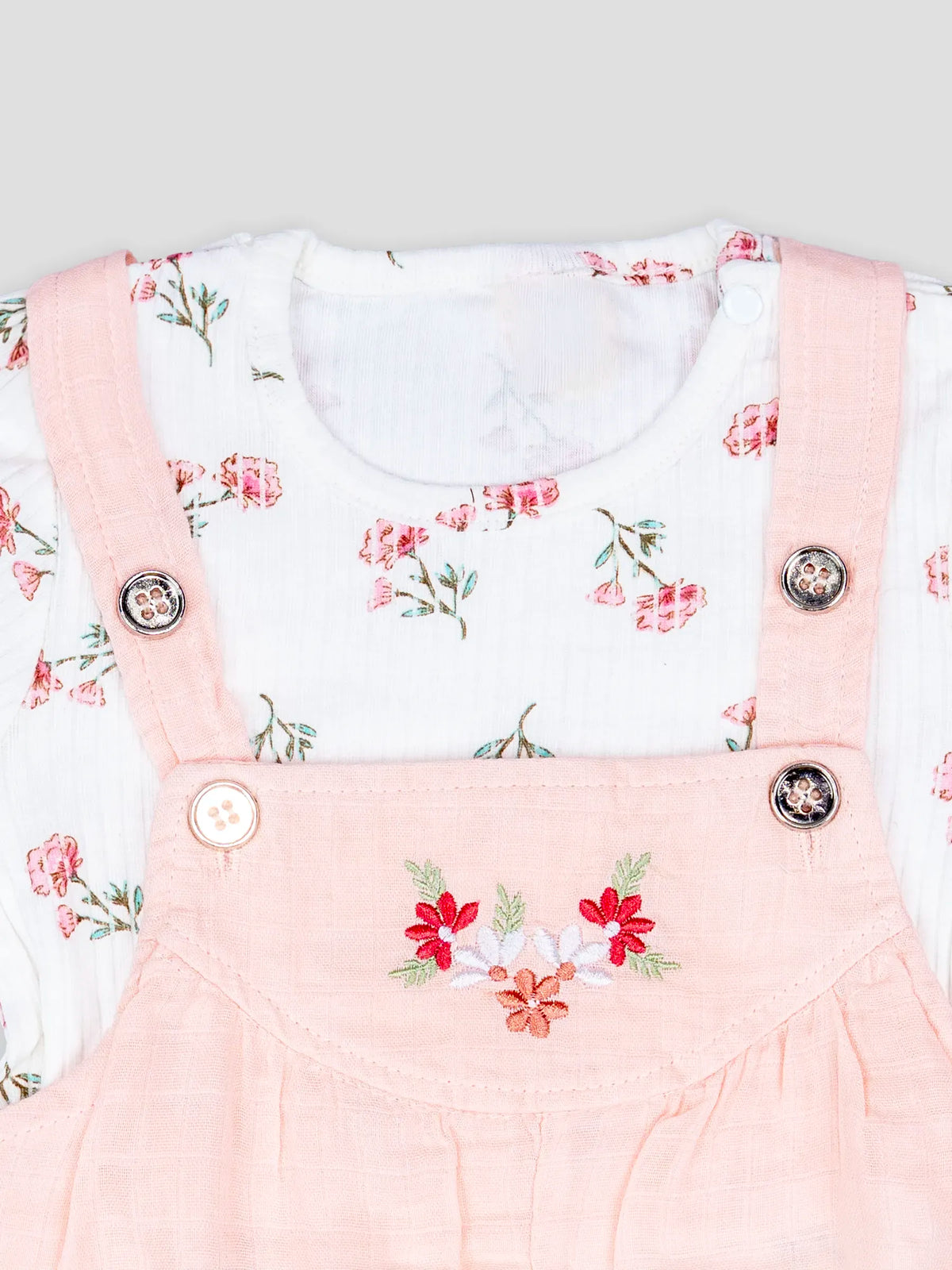 Hap & Hope  Floral Printed Cotton Baba Suit For Baby Girls