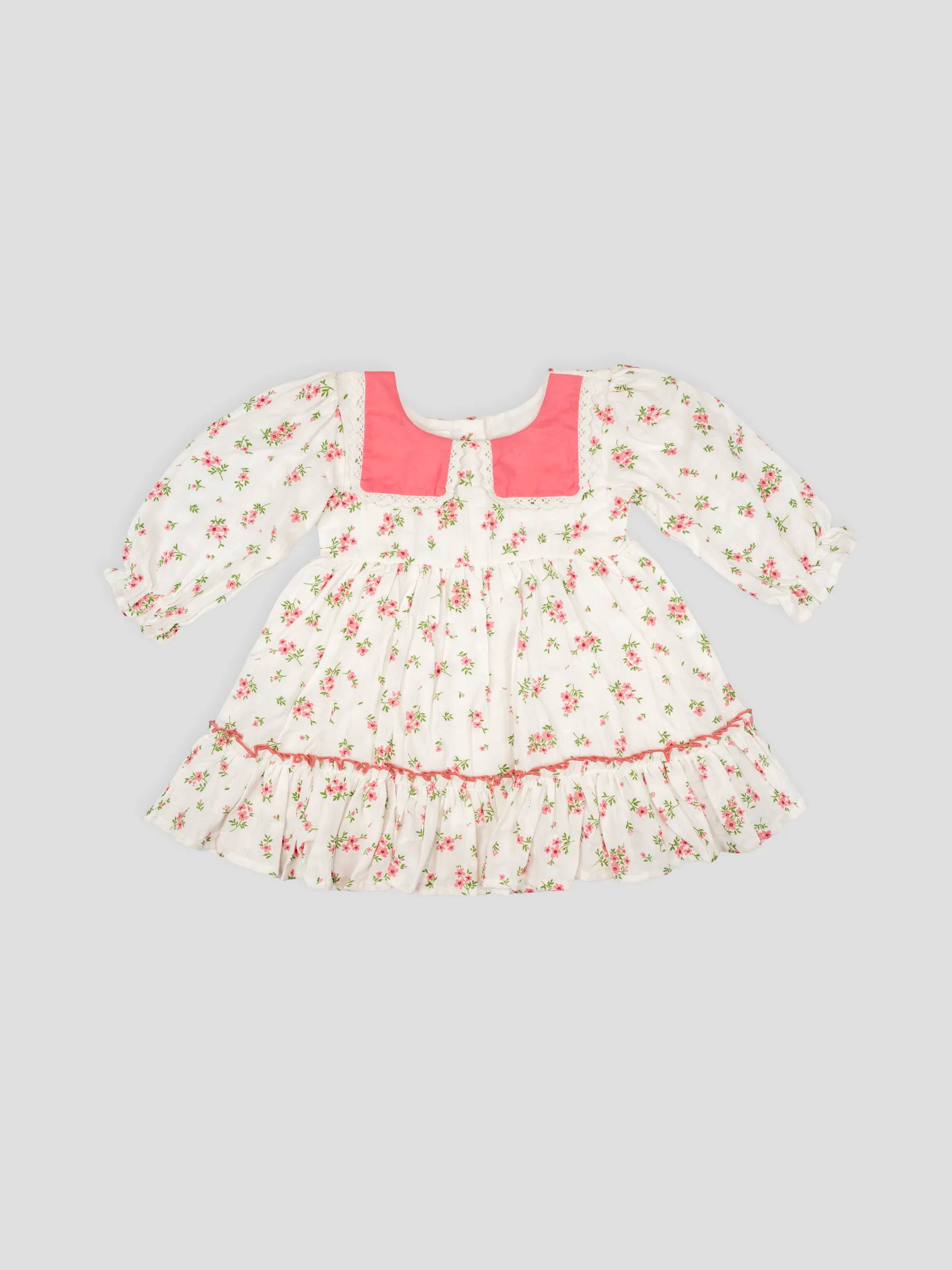 Hap & Hope  Floral Printed Full Sleeve Cotton Frock For Girls