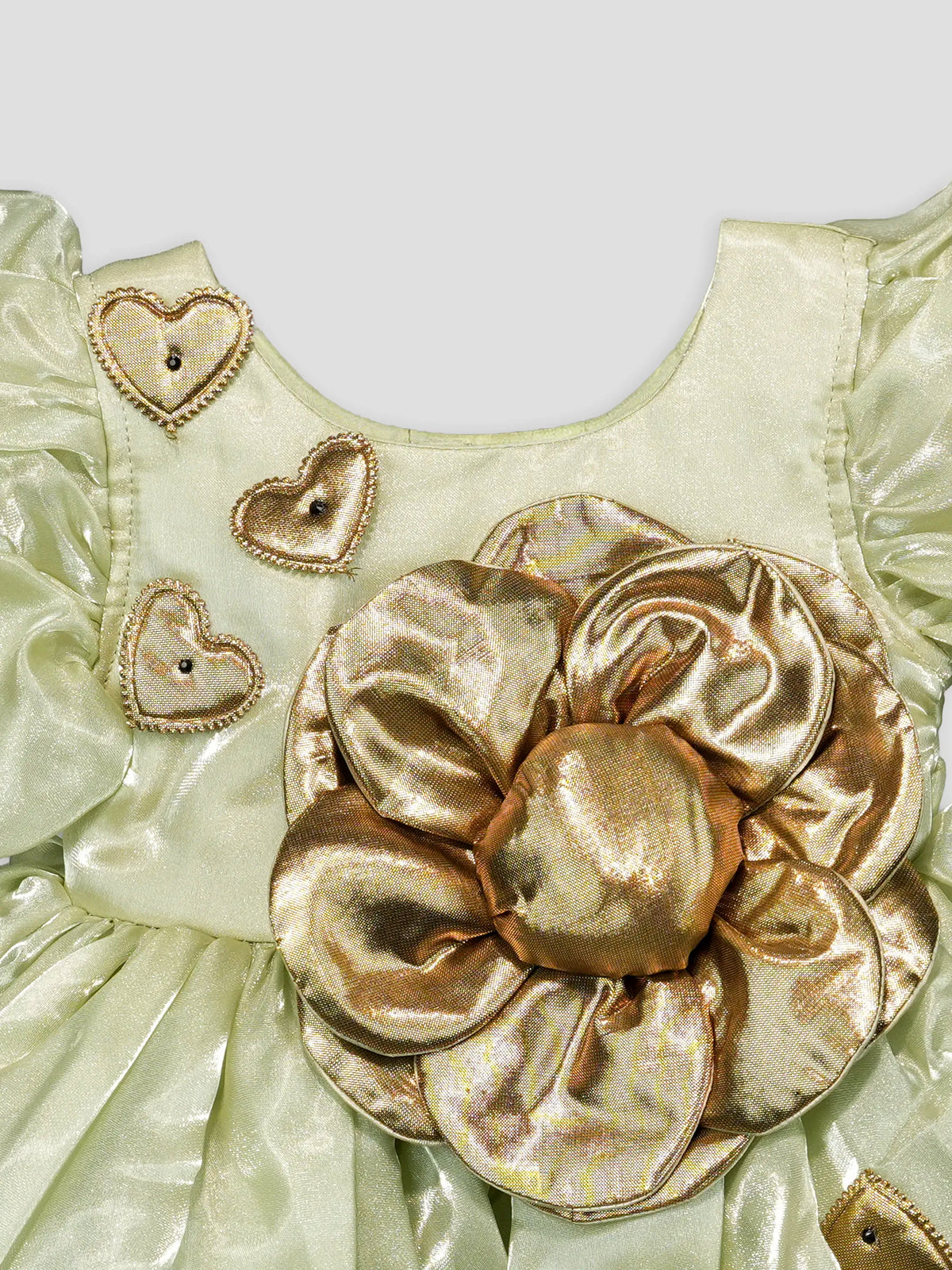 Hap & Hope  Floral  Puff Sleeve Party Wear Frock For Girls