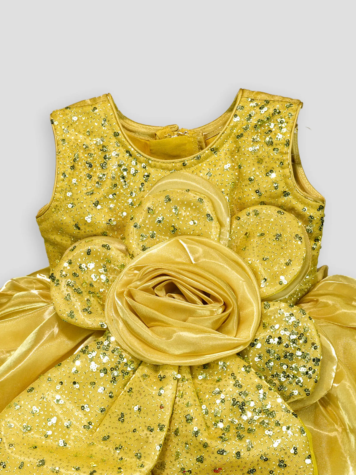 Hap & Hope  Floral Sequin Party Wear Frock For Girls