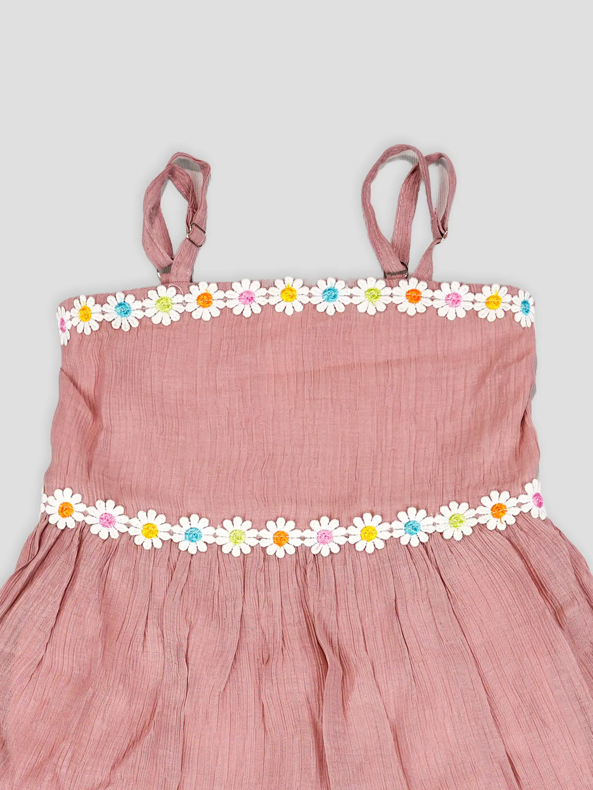 Hap & Hope  Floral Trim Sleeveless Top & Palazzo  Cord Set For Girls
