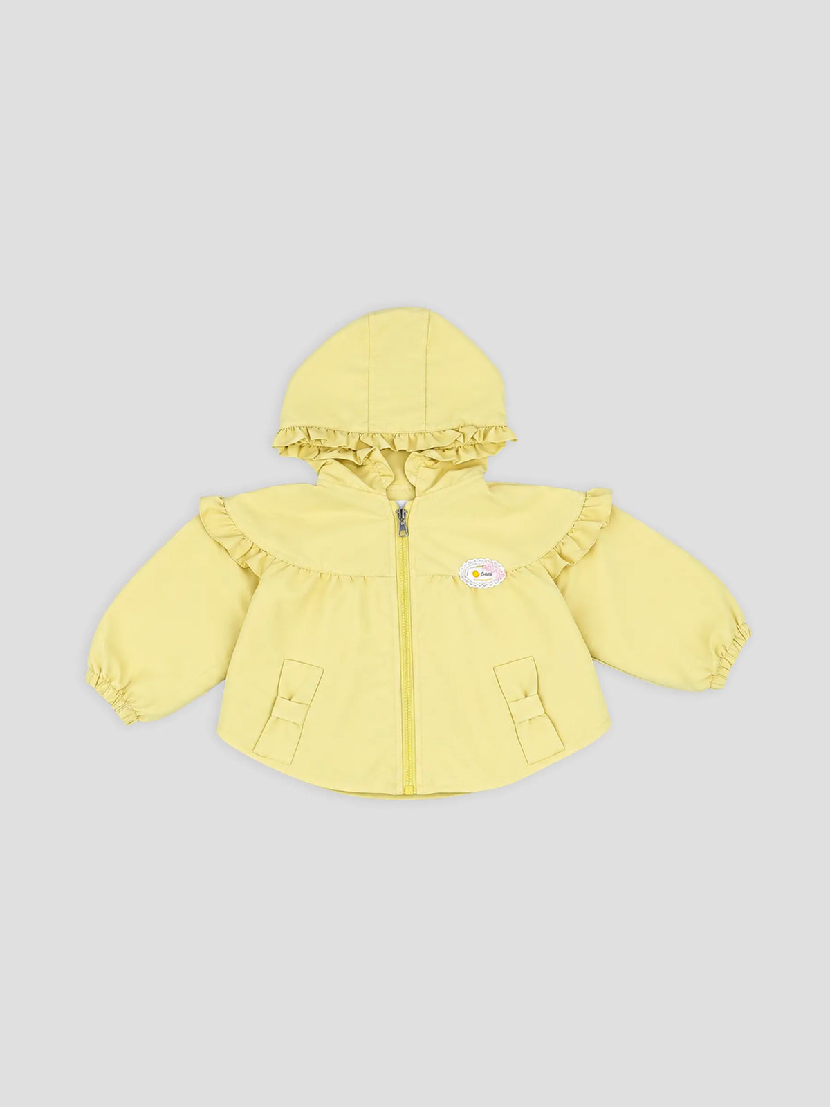 Hap & Hope  Frill Hooded Full Sleeve Jacket For Girls