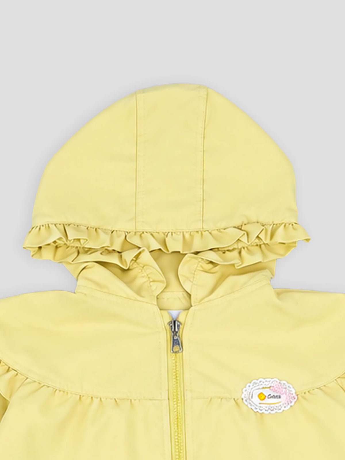 Hap & Hope  Frill Hooded Full Sleeve Jacket For Girls