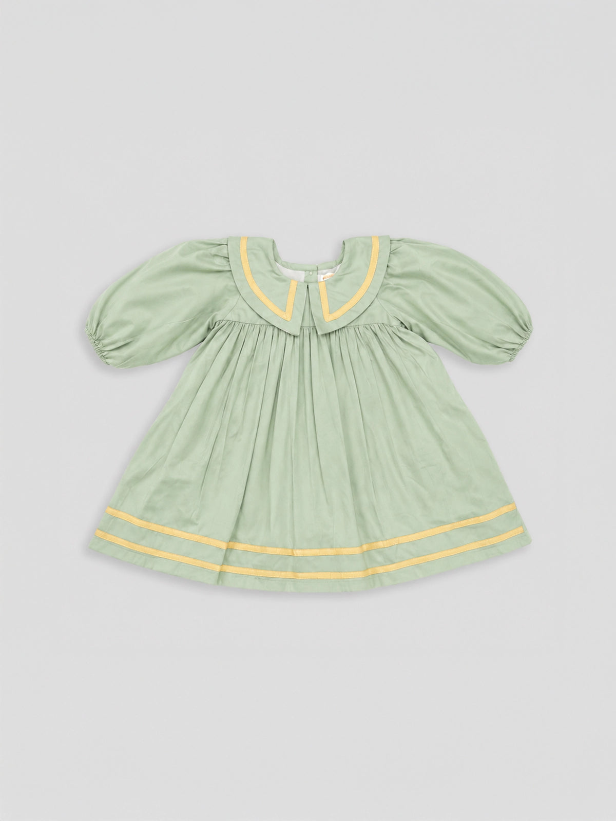 Hap & Hope  Full Sleeve Cotton Frock with Peter Pan Collar For Girls