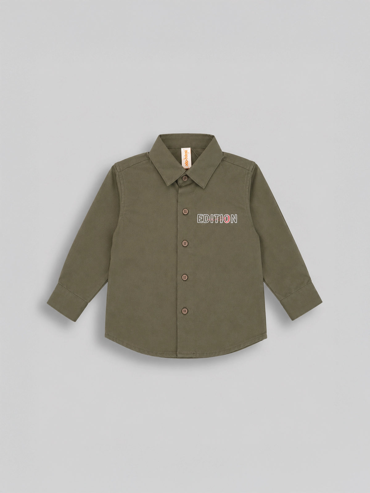 Hap & Hope Plain Collar Neck Full Sleeve Shirt for Boys