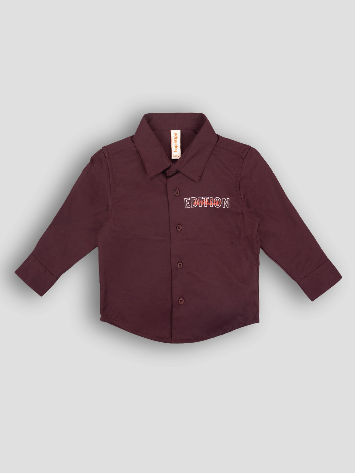 Hap&Hope Plain Collar Neck Full Sleeve Shirt for Boys
