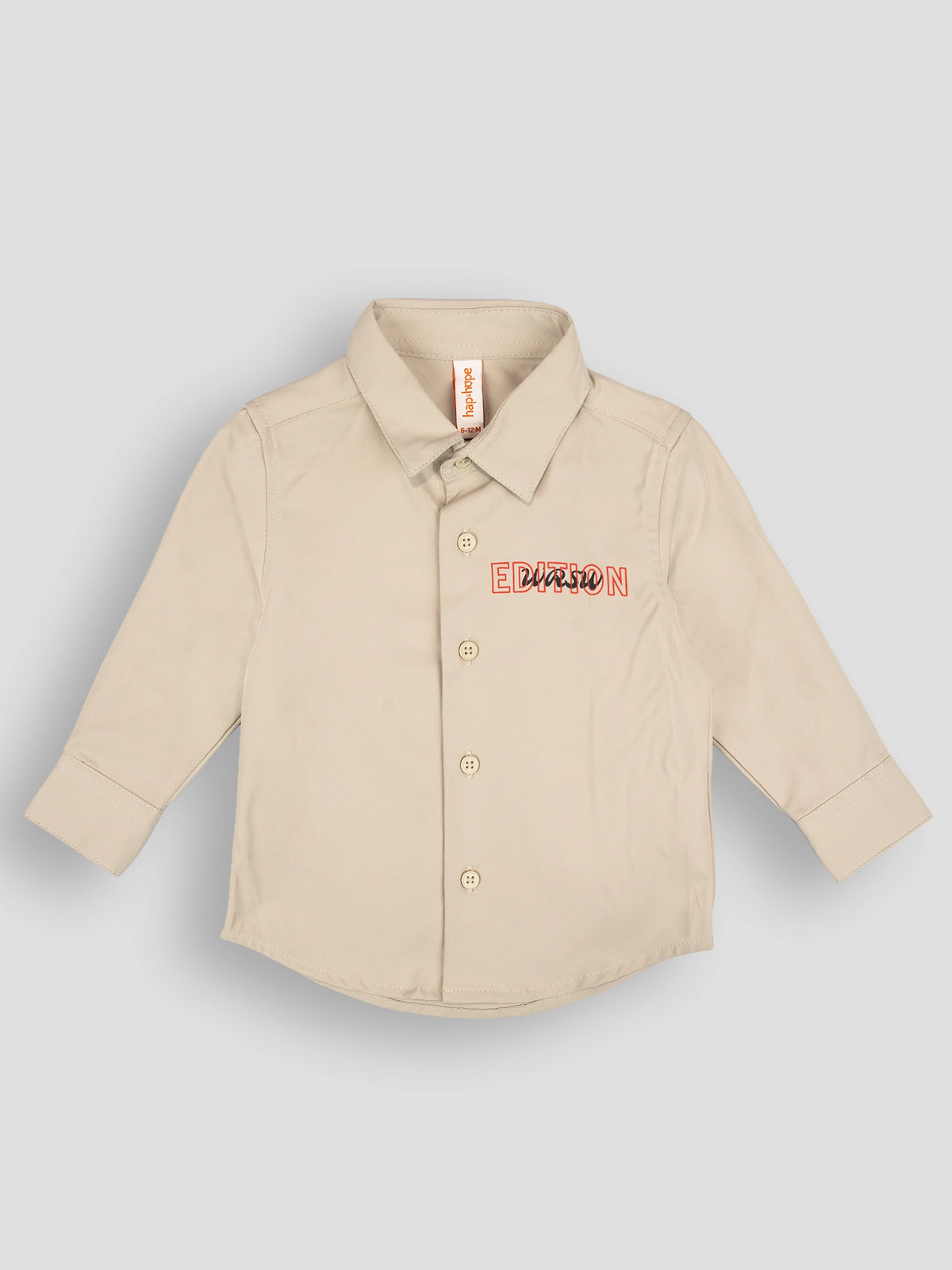 Hap&Hope Plain Collar Neck Full Sleeve Shirt for Boys