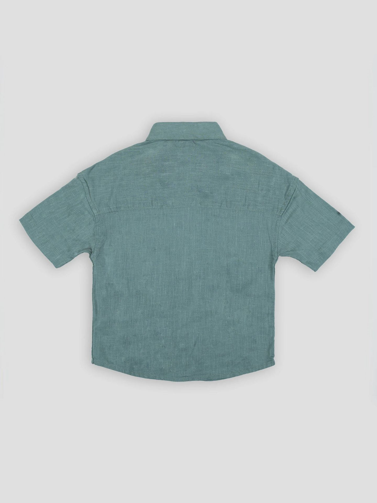 Hap&Hope Plain Collar Neck Half Sleeve Linen Shirt for Boys
