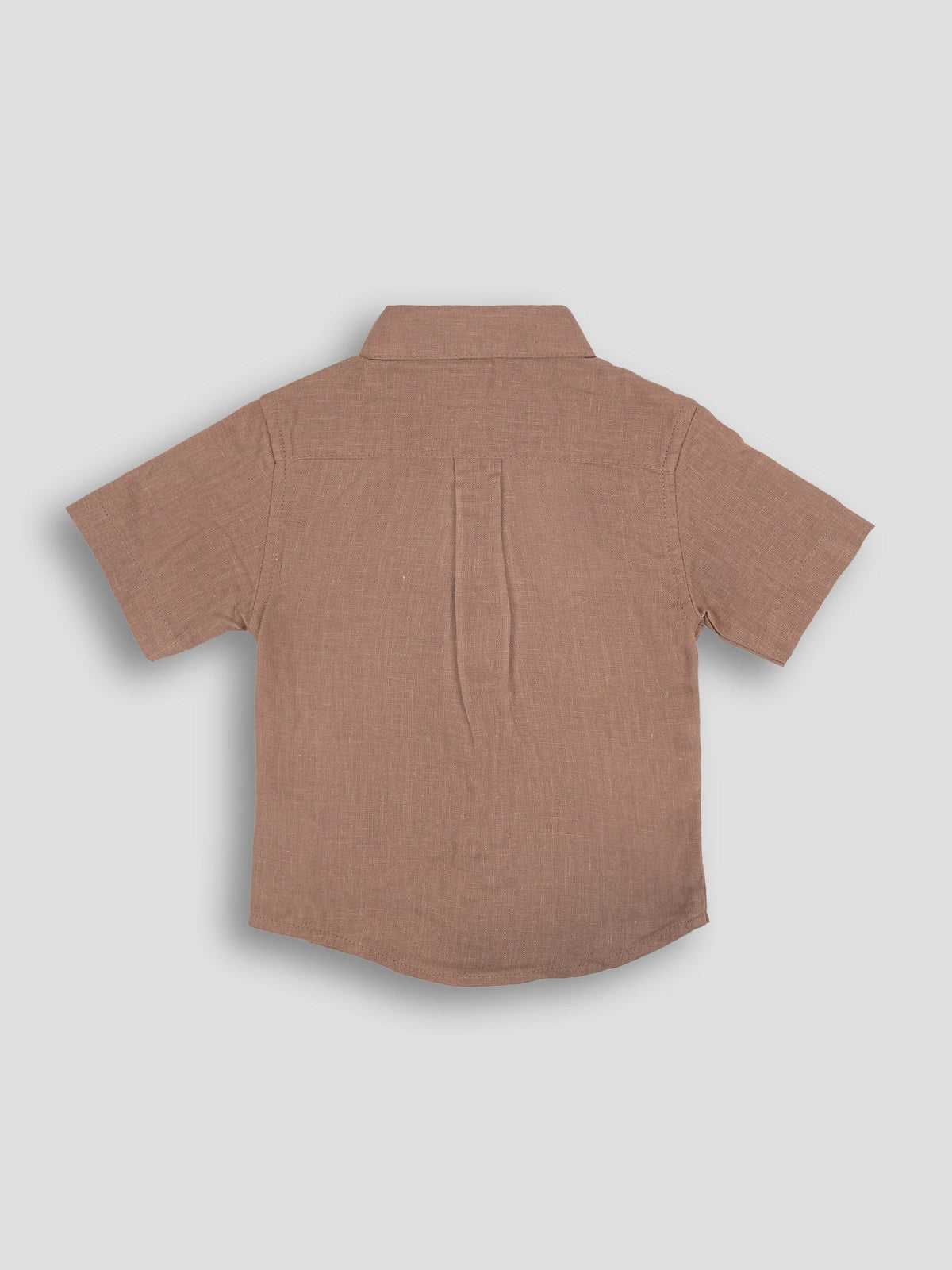 Hap&Hope Plain Collar Neck Half Sleeve Linen Shirt for Boys