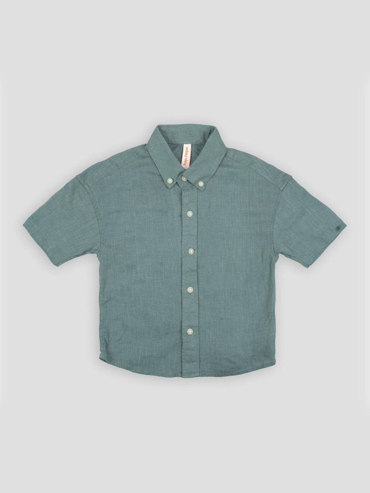Hap&Hope Plain Collar Neck Half Sleeve Linen Shirt for Boys
