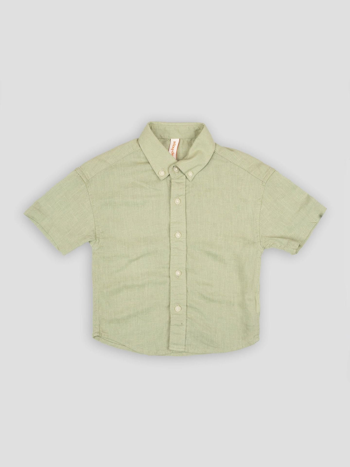 Hap&Hope Plain Collar Neck Half Sleeve Linen Shirt for Boys