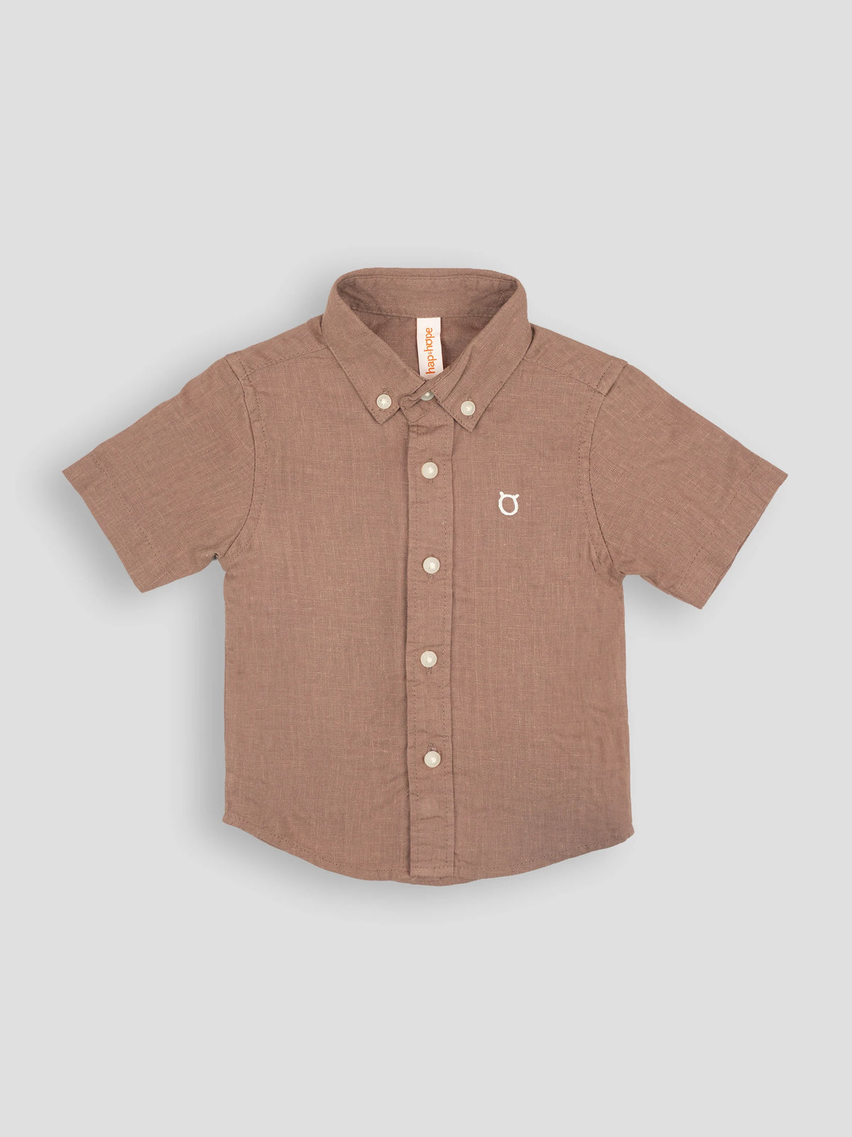 Hap&Hope Plain Collar Neck Half Sleeve Linen Shirt for Boys