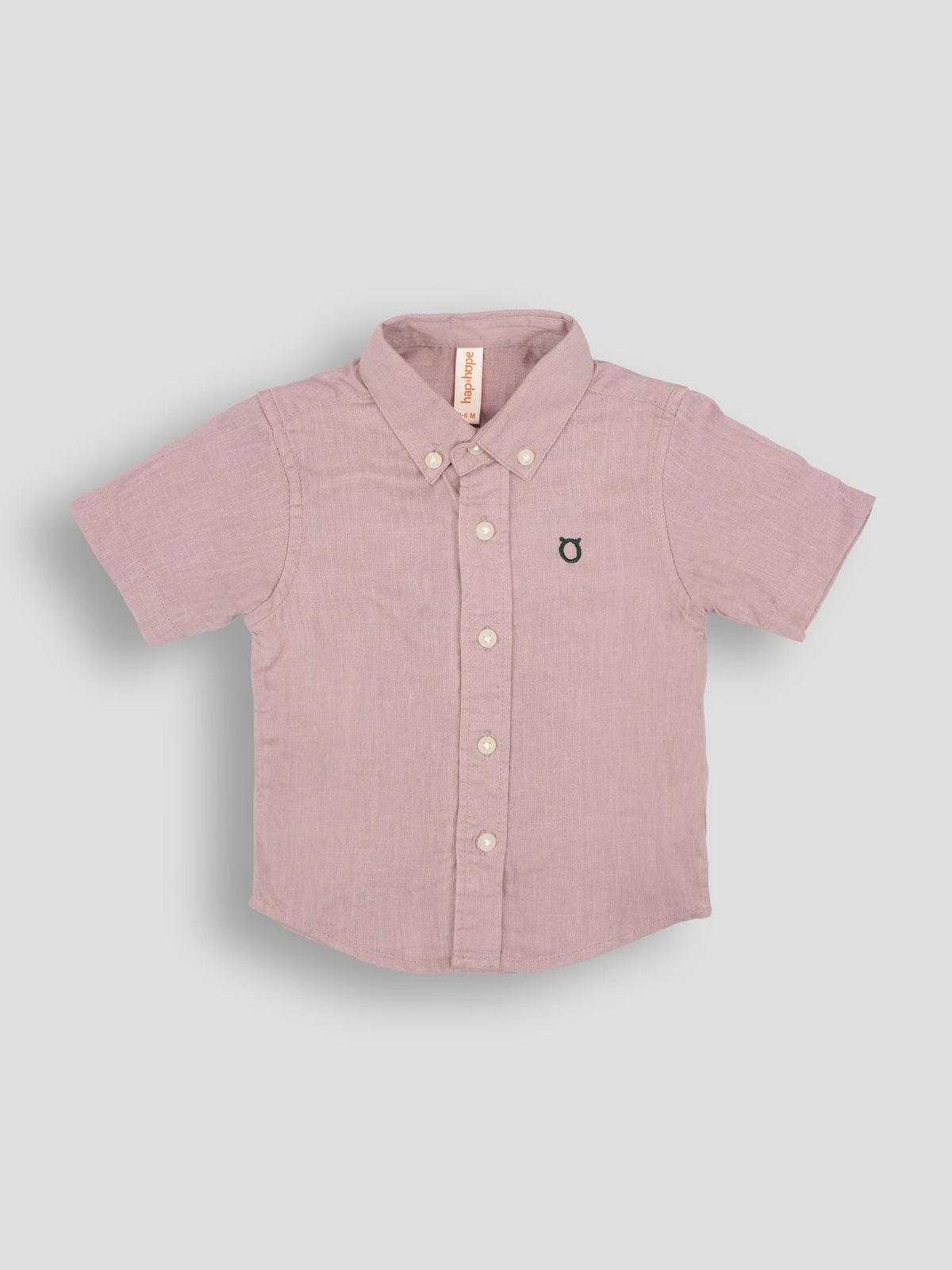 Hap&Hope Plain Collar Neck Half Sleeve Linen Shirt for Boys