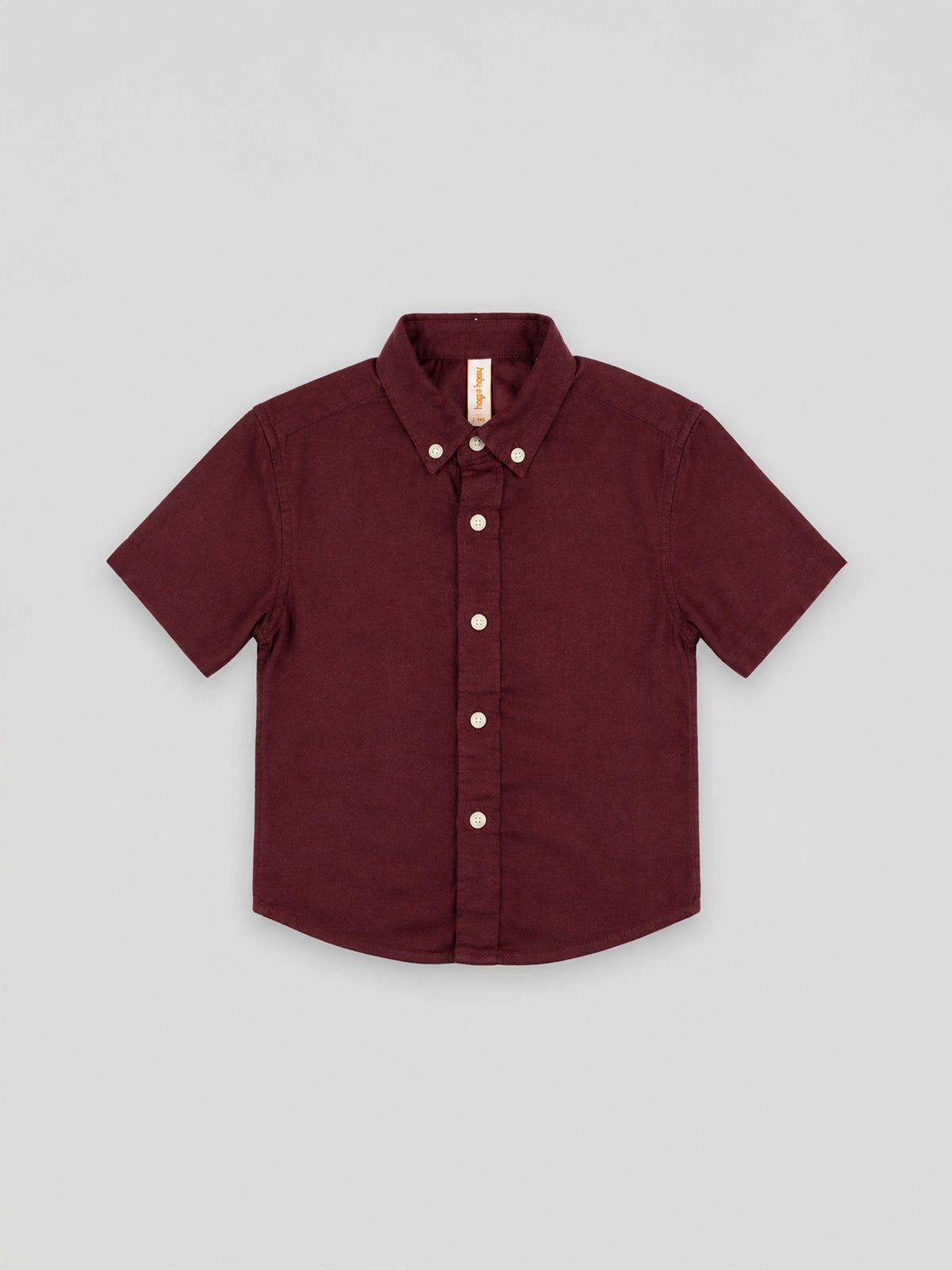 Hap&Hope Plain Collar Neck Half Sleeve Linen Shirt for Boys