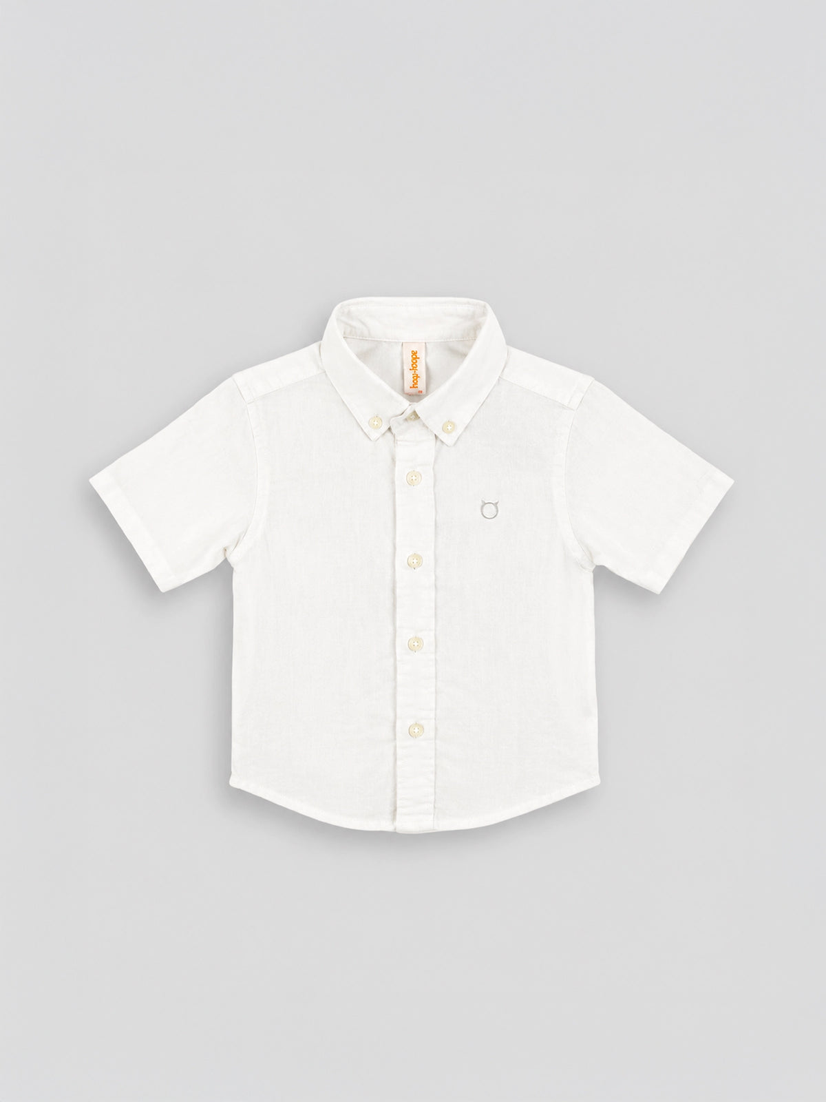 Hap & Hope Plain Collar Neck Half Sleeve Linen Shirt for Boys
