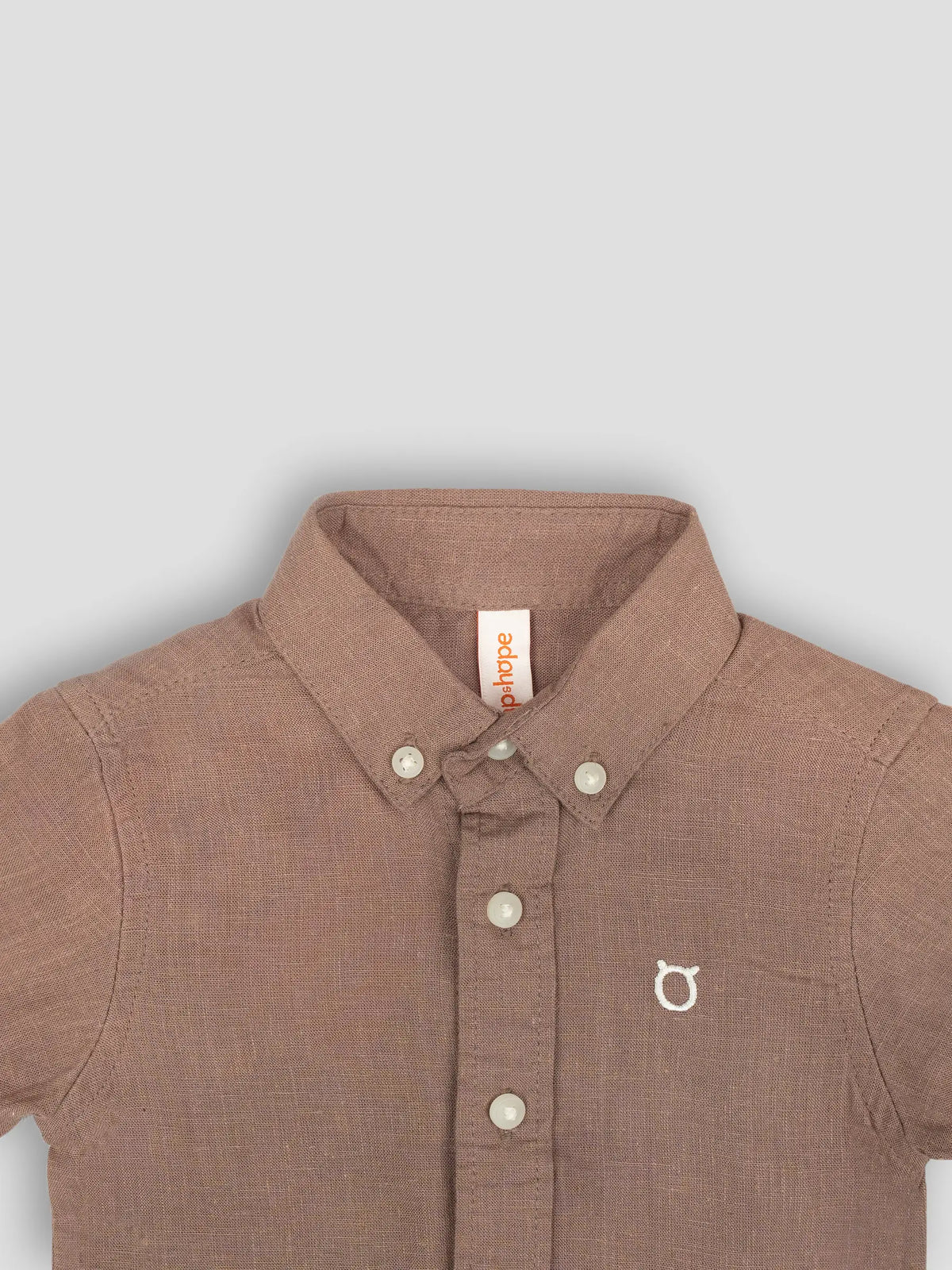 Hap&Hope Plain Collar Neck Half Sleeve Linen Shirt for Boys