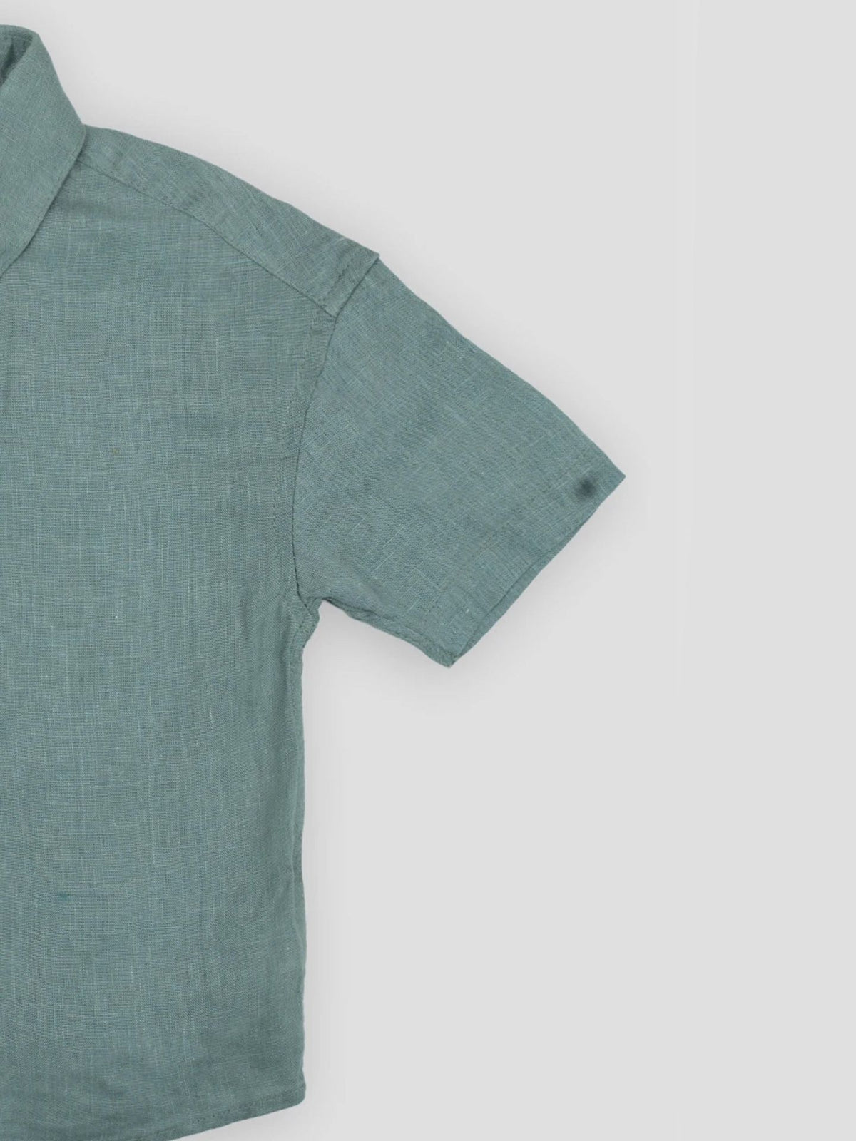 Hap&Hope Plain Collar Neck Half Sleeve Linen Shirt for Boys