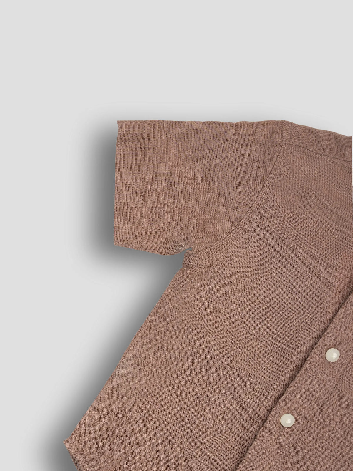 Hap&Hope Plain Collar Neck Half Sleeve Linen Shirt for Boys