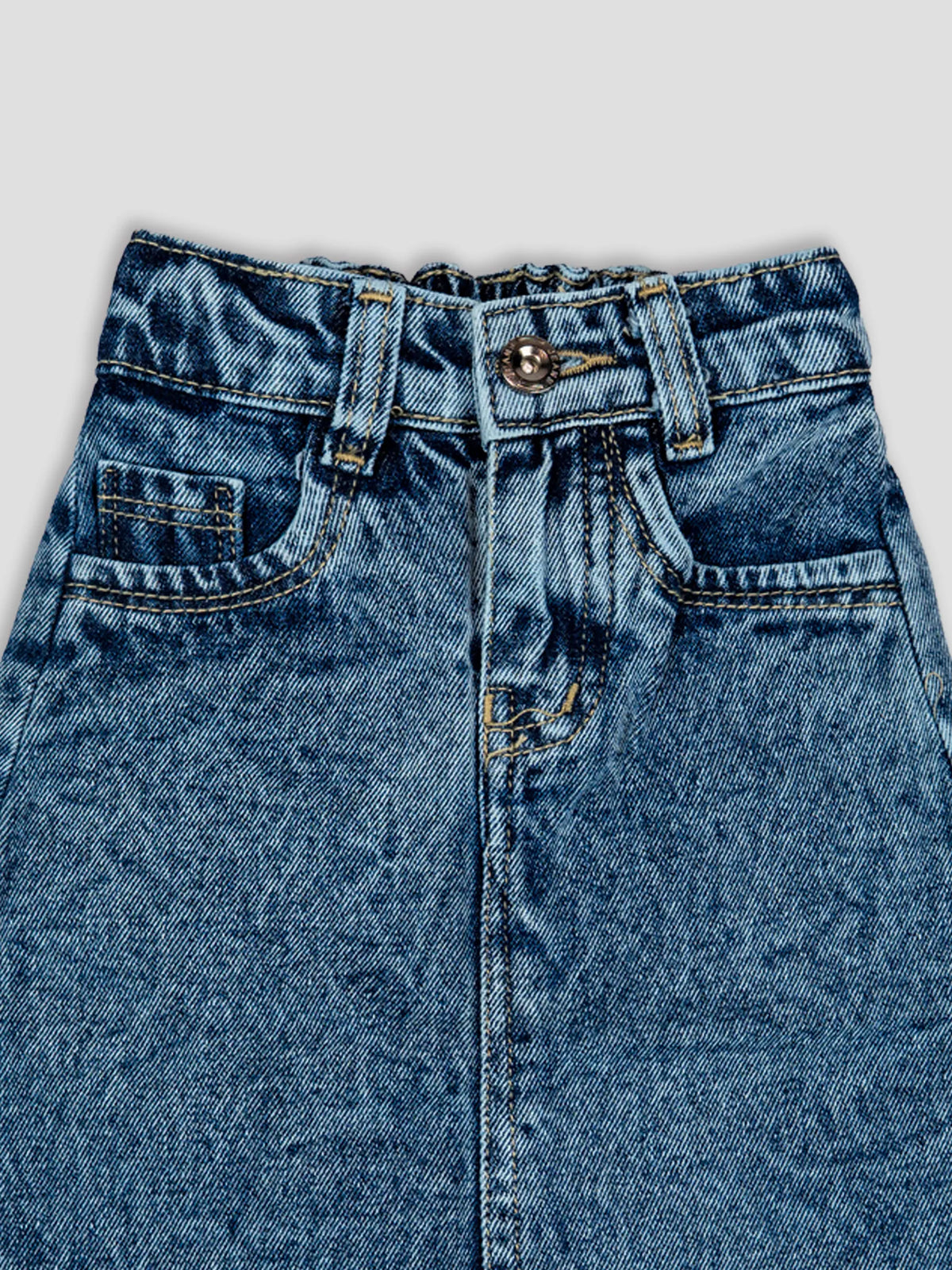 Hap & Hope Plain Denim Skirt  For Girls