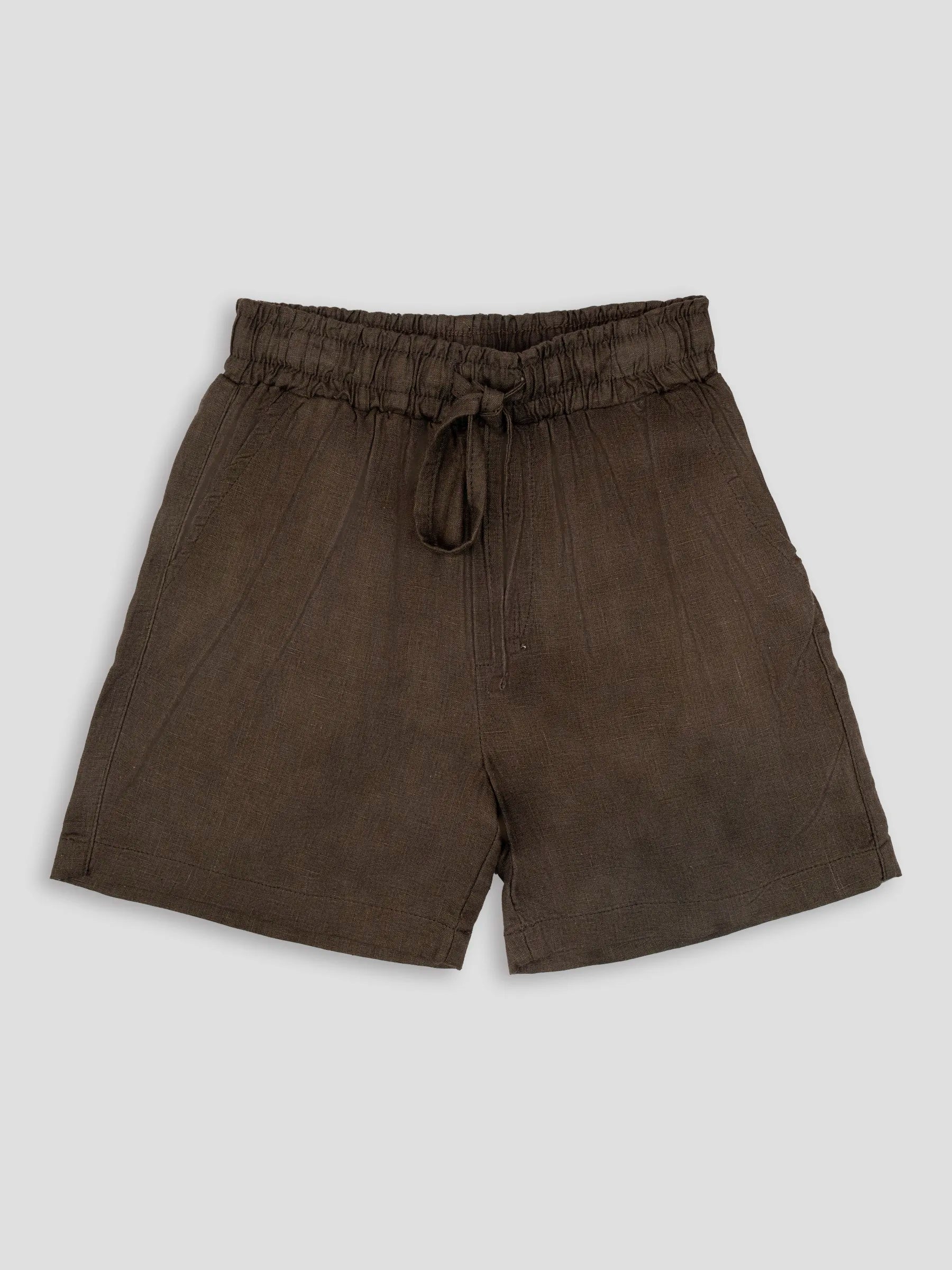 Hap&Hope Plain Linen Relaxed Fit Shorts for  Boys
