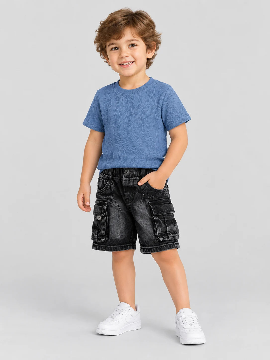 Hap & Hope Plain Round Neck Half Sleeve Cotton T-Shirt for Boys