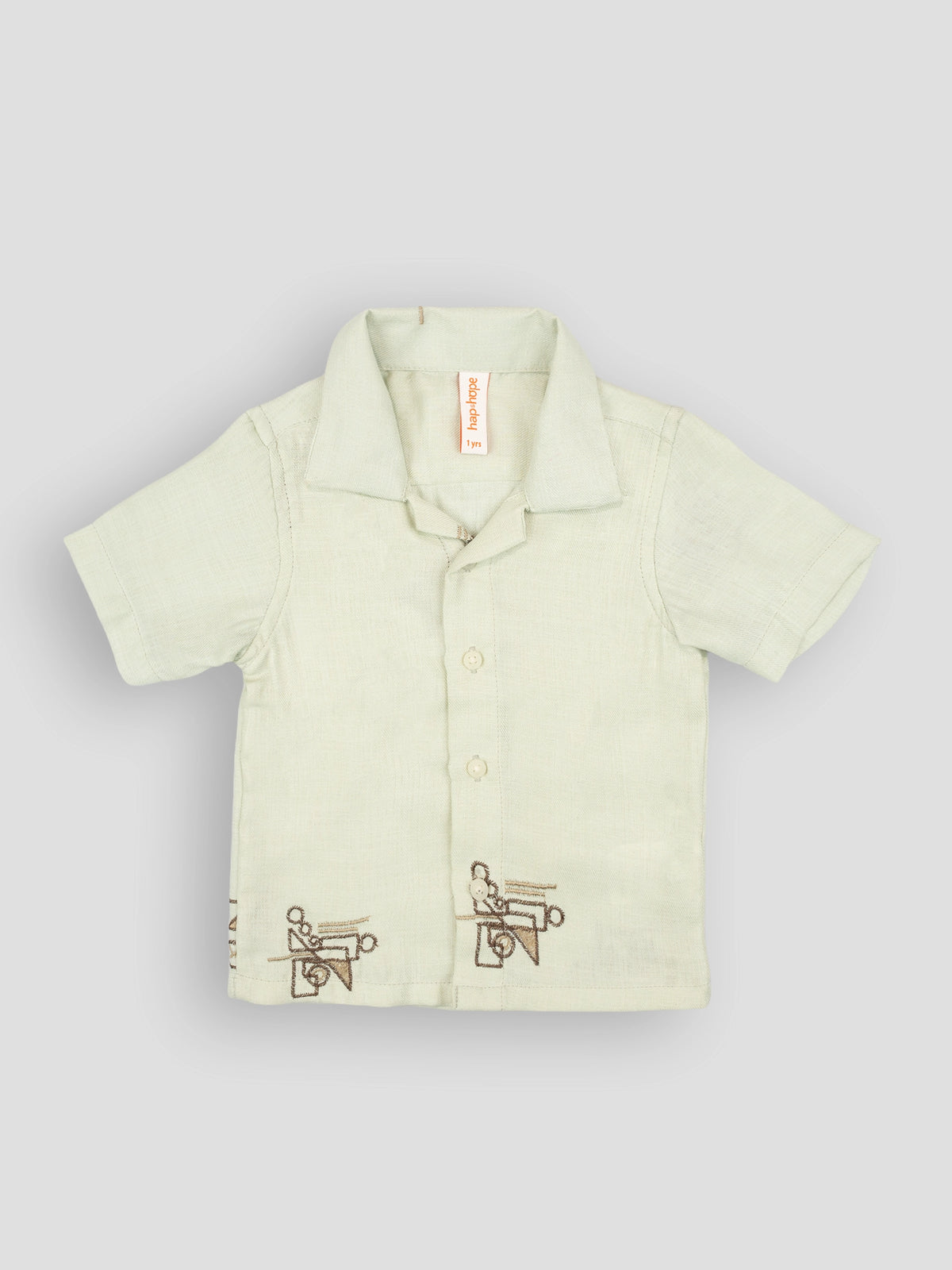 Hap&Hope Printed Camp Collar Half Sleeve Poly Cotton Shirt for Boys