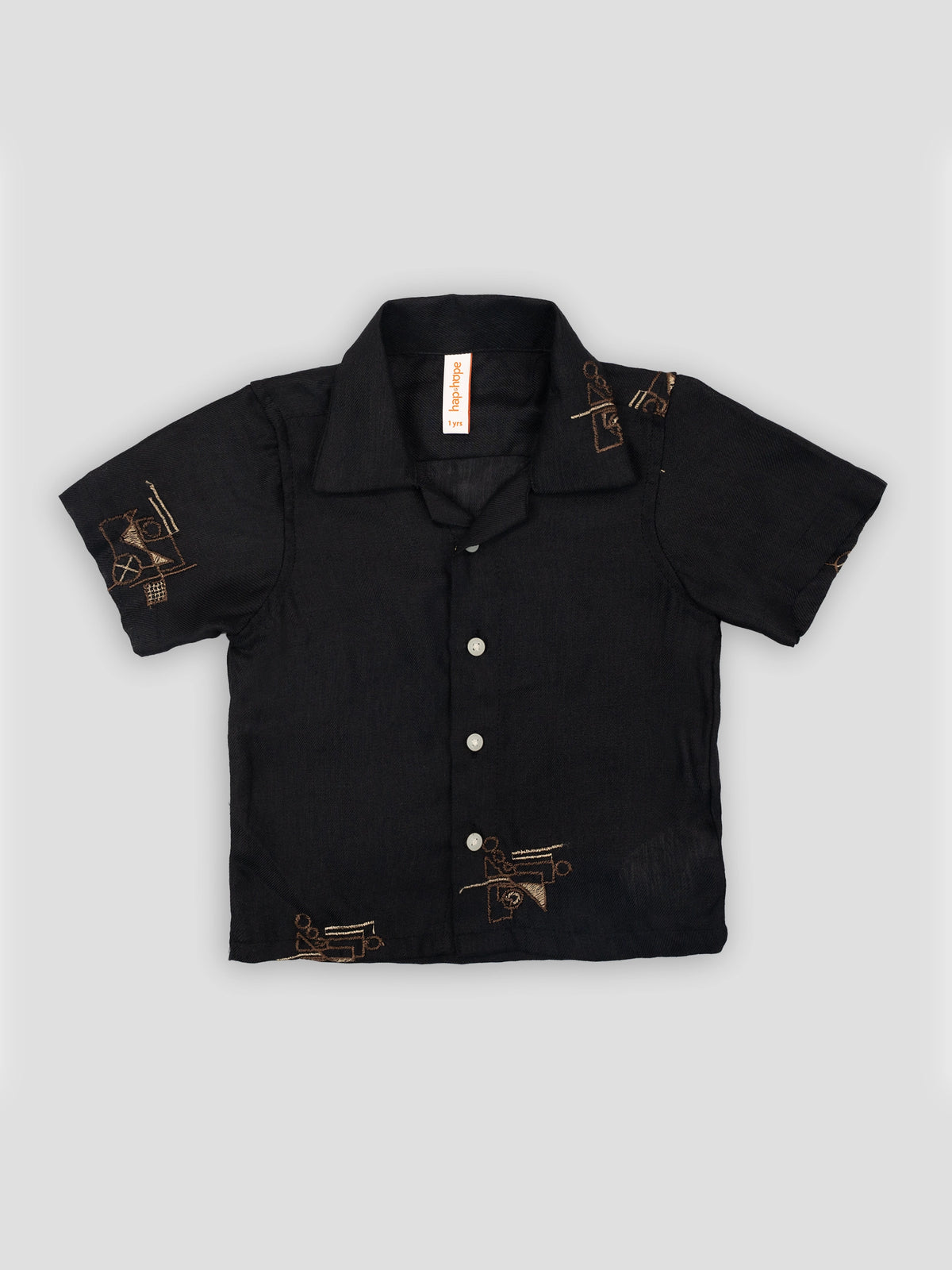 Hap&Hope Printed Camp Collar Half Sleeve Poly Cotton Shirt for Boys
