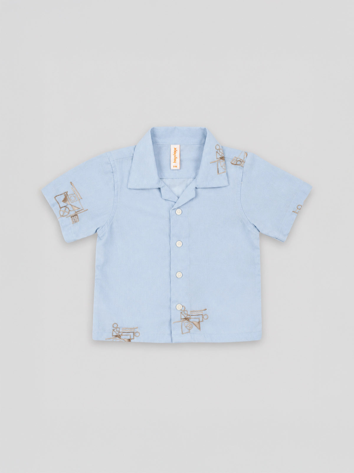 Hap & Hope Printed Camp Collar Half Sleeve Poly Cotton Shirt for Boys