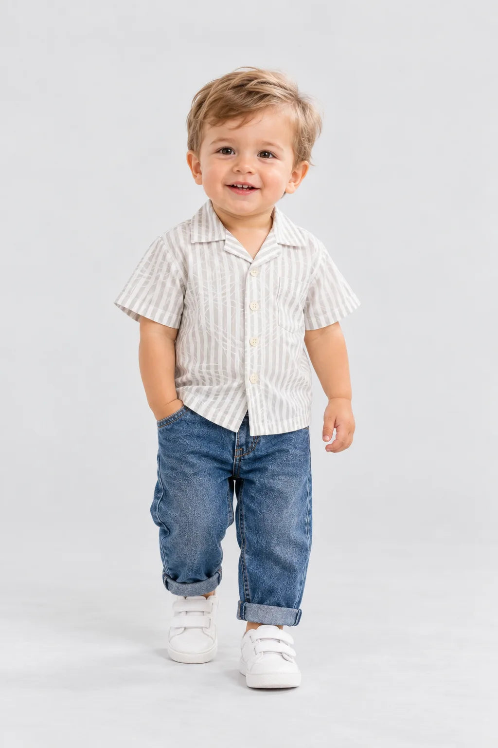 Hap & Hope Printed Camp Collar Half Sleeve Shirt for Boys