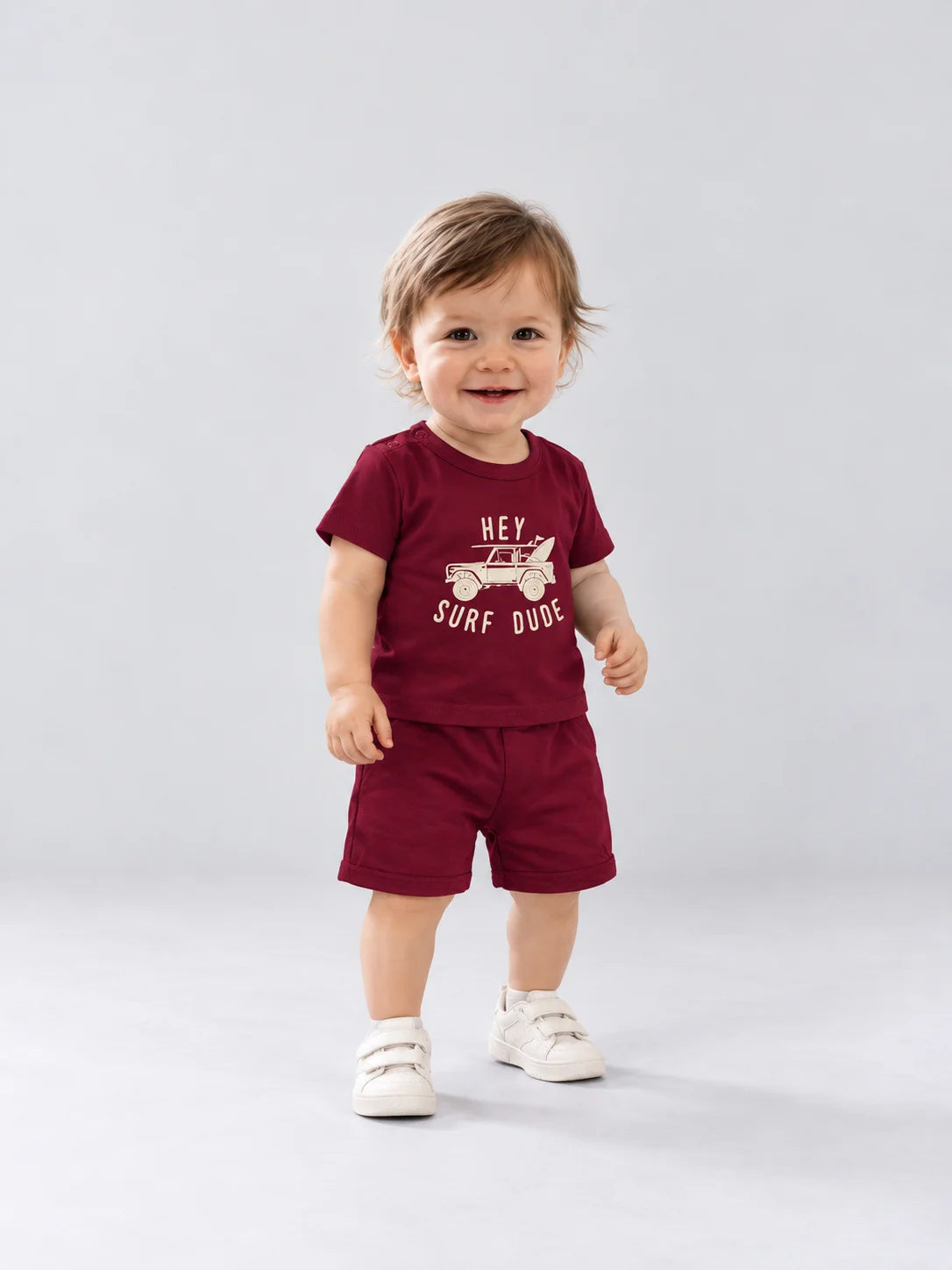 Hap & Hope  Printed Casual T-Shirt & Shorts For Baby Boys