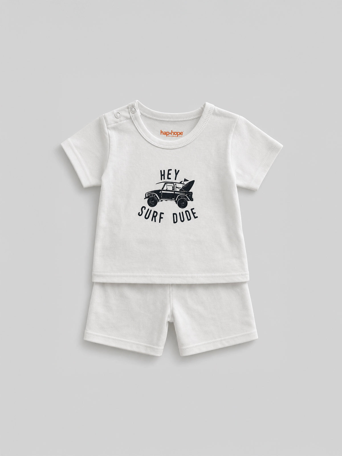 Hap & Hope  Printed Casual T-Shirt & Shorts For Baby Boys
