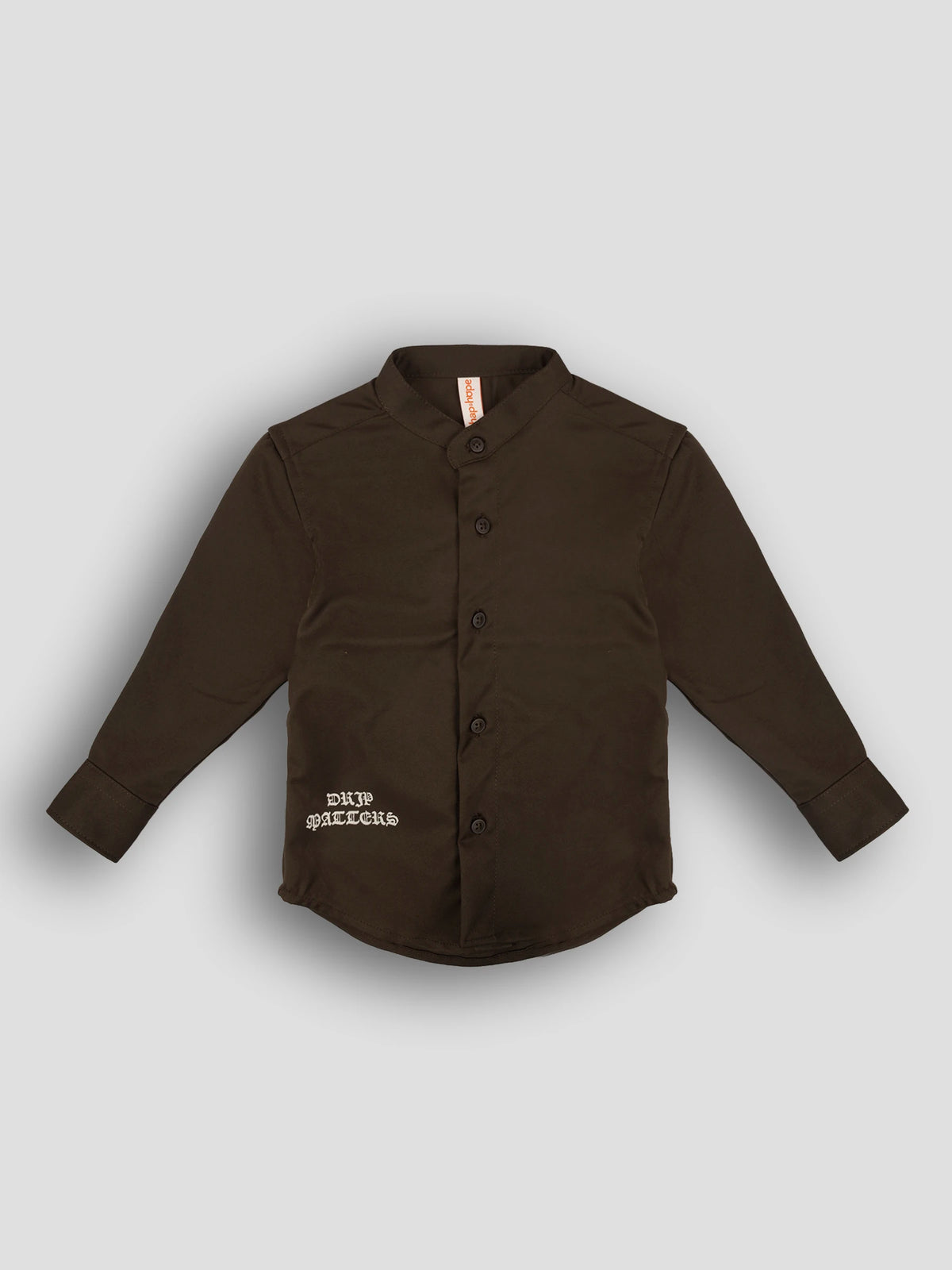 Hap&Hope Printed Chinese Neck Full Sleeve Twill Shirt for Boys