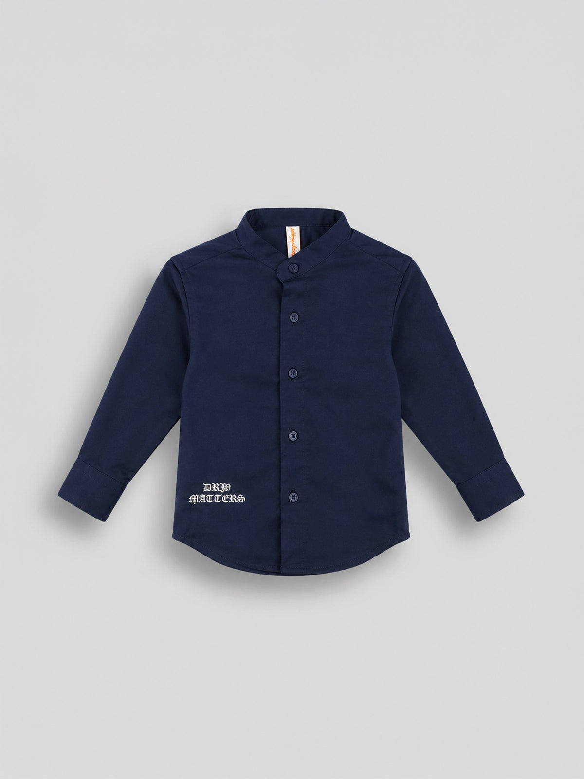 Hap & Hope Printed Chinese Neck Full Sleeve Twill Shirt for Boys