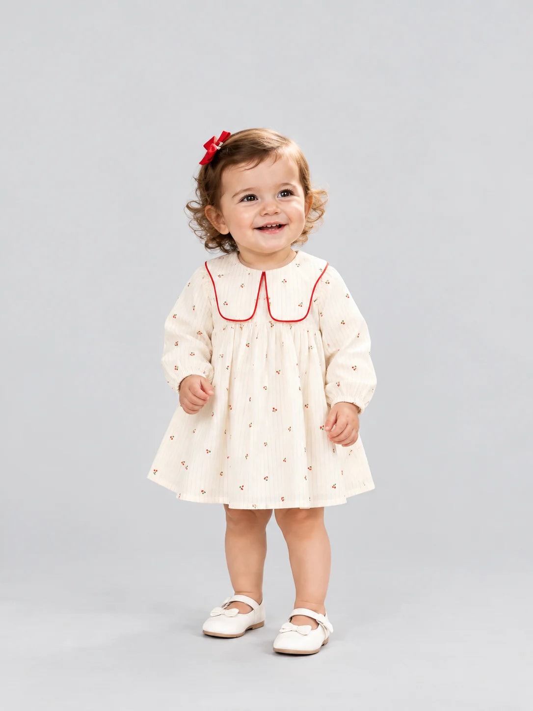 Hap & Hope  Printed Collar Neck Cotton Frock For Girls