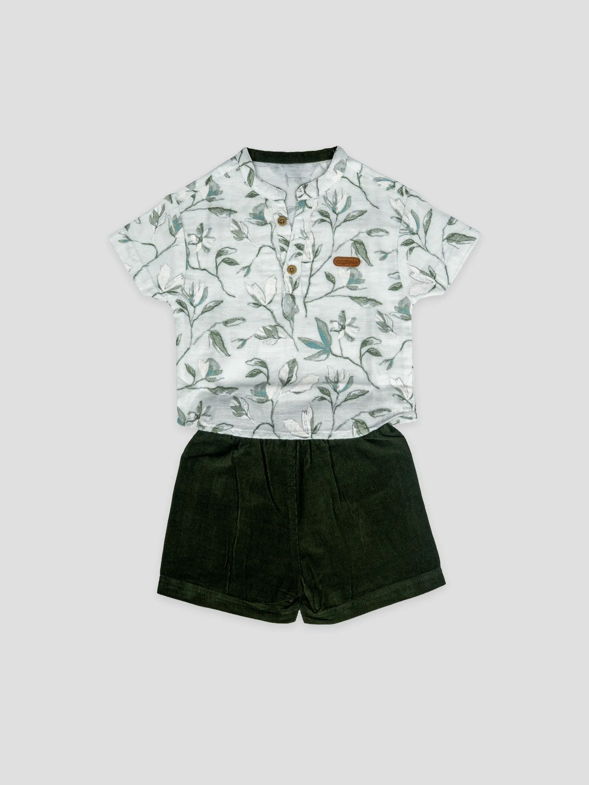 Hap & Hope  Printed Cotton Casual Wear Shirt & Shorts For Baby Boys