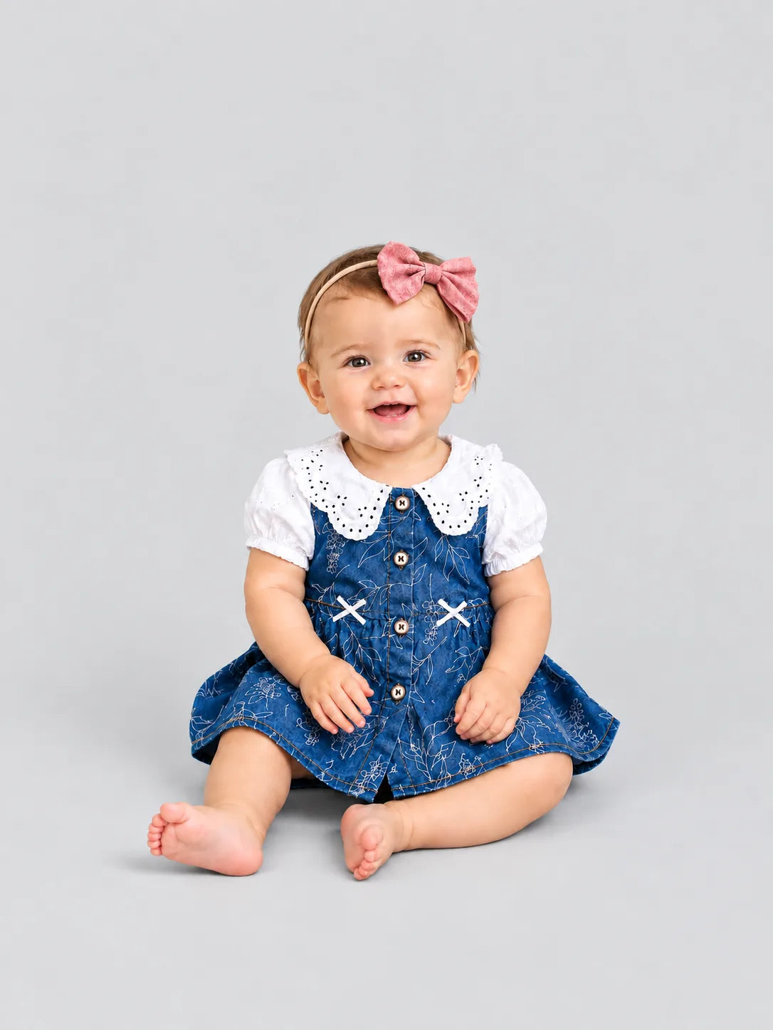 Hap & Hope Printed Cotton Frock For Baby Girls