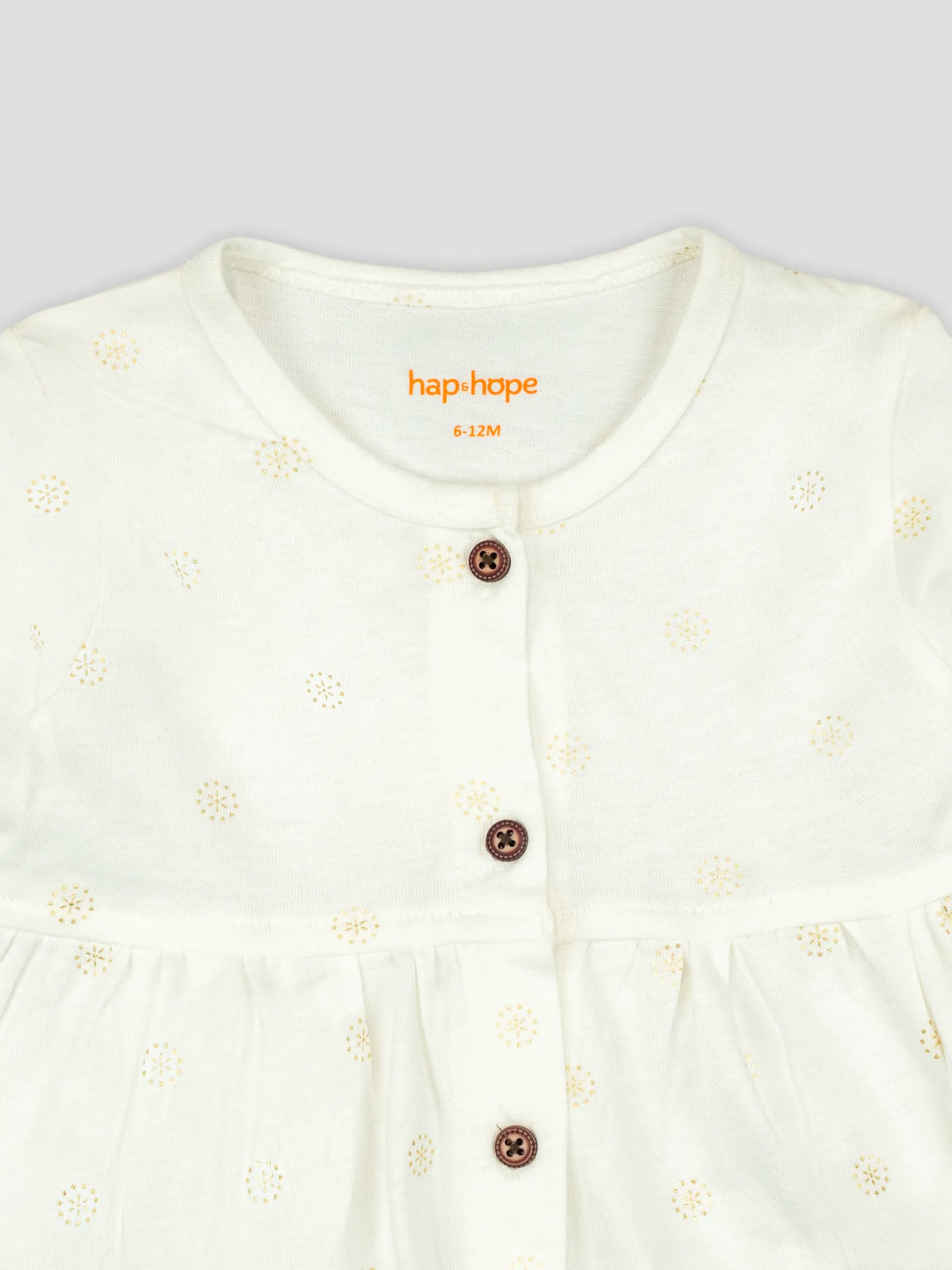 Hap & Hope  Printed Cotton Full Sleeve Jabala Frock  For Baby Girls
