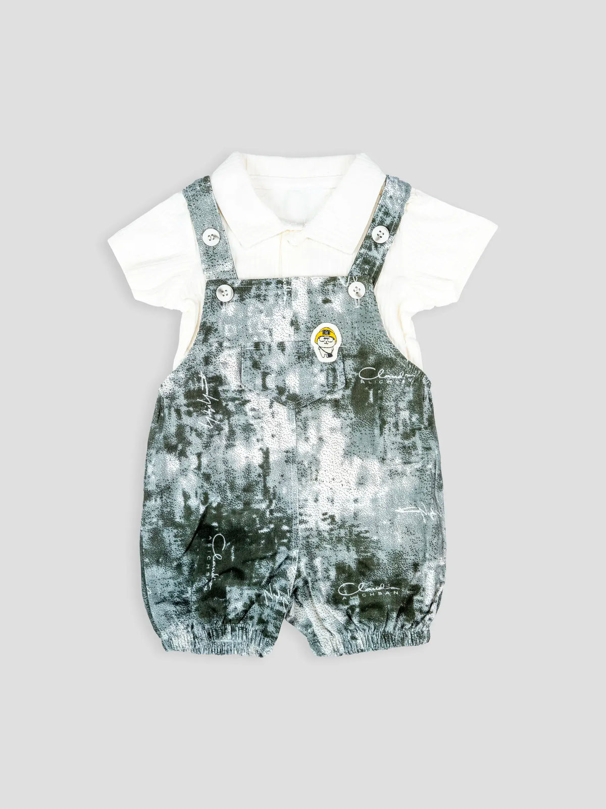 Hap & Hope Printed Cotton Half Sleeve Collar Neck Baba Suit For Baby Boys