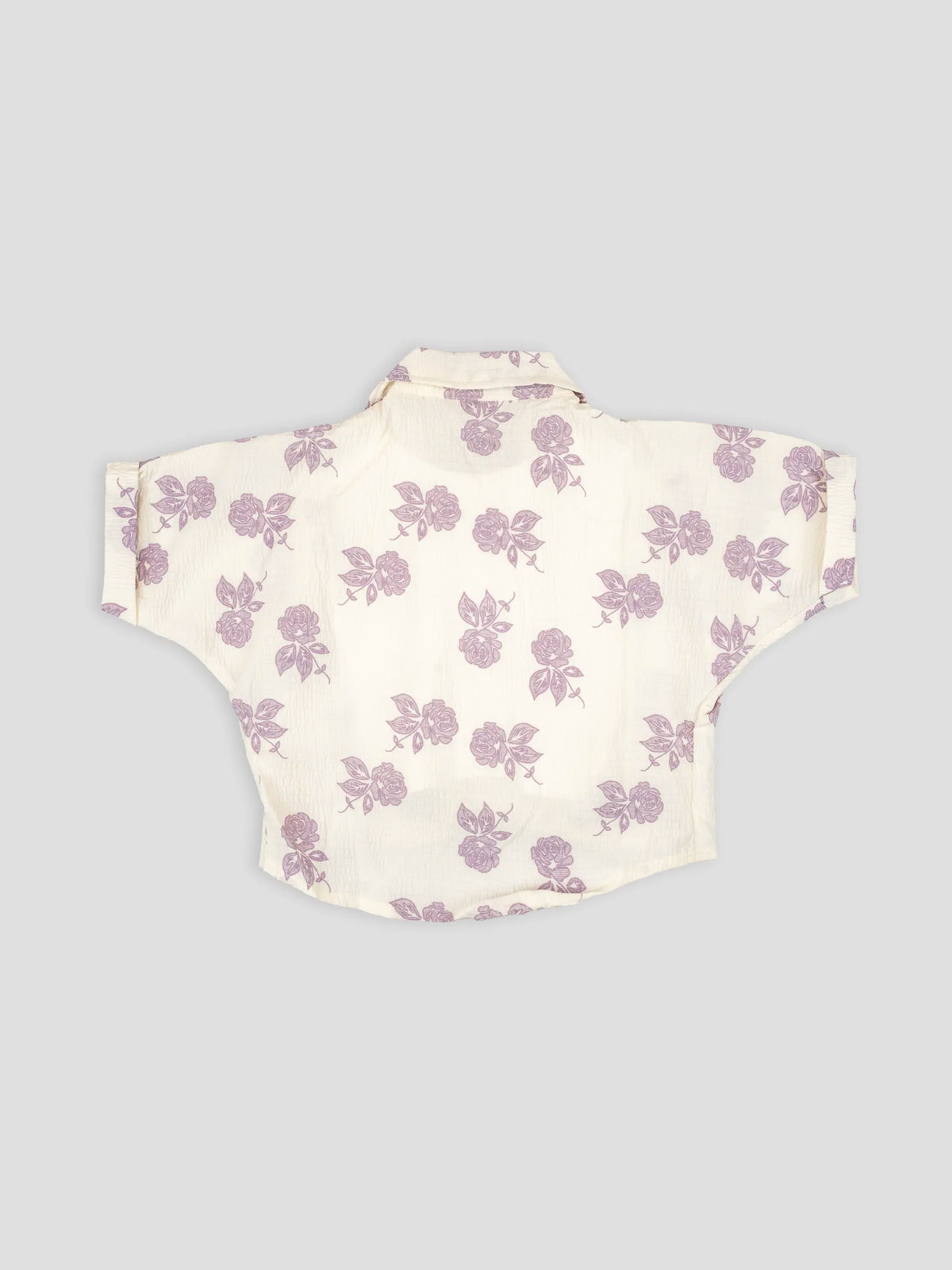 Hap & Hope  Printed Cotton Half Sleeve Collared Top For Girls
