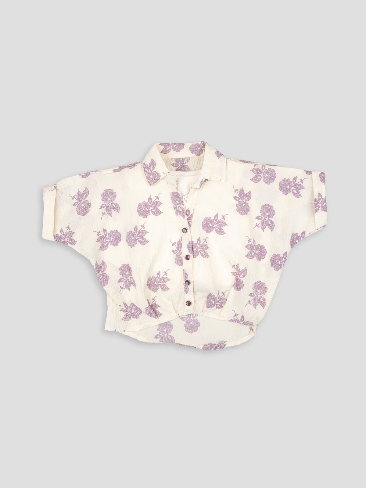 Hap & Hope  Printed Cotton Half Sleeve Collared Top For Girls