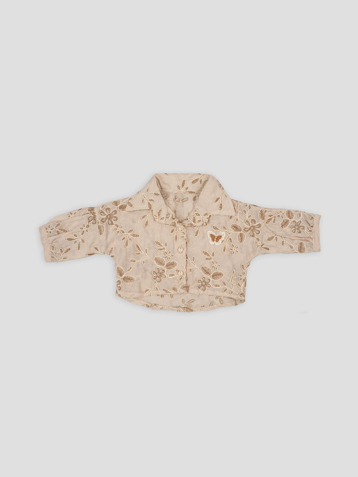 Hap & Hope  Printed Cotton Half Sleeve Collared Top For Girls