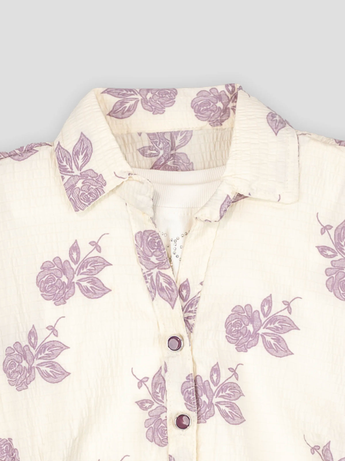 Hap & Hope  Printed Cotton Half Sleeve Collared Top For Girls