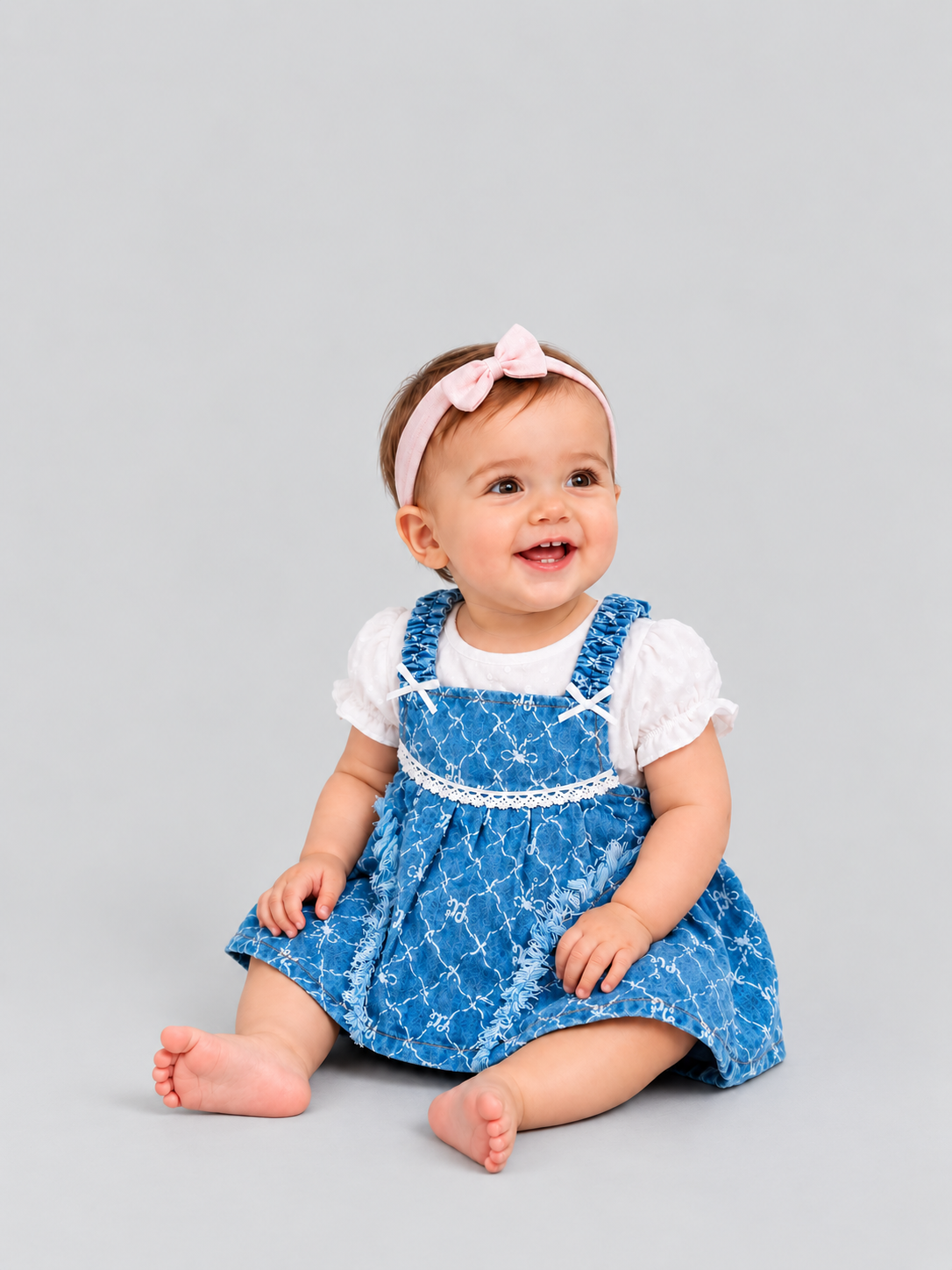 Hap & Hope  Printed Cotton Half Sleeve Frock For Baby Girls