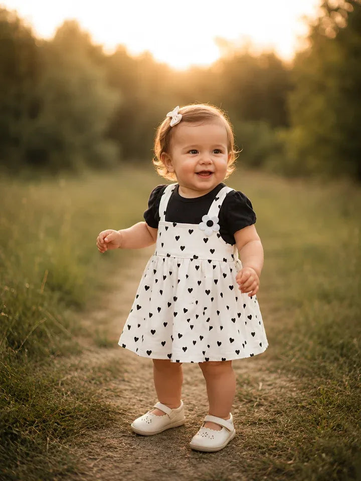 Hap & Hope  Printed Cotton Half Sleeve Frock For Baby Girls