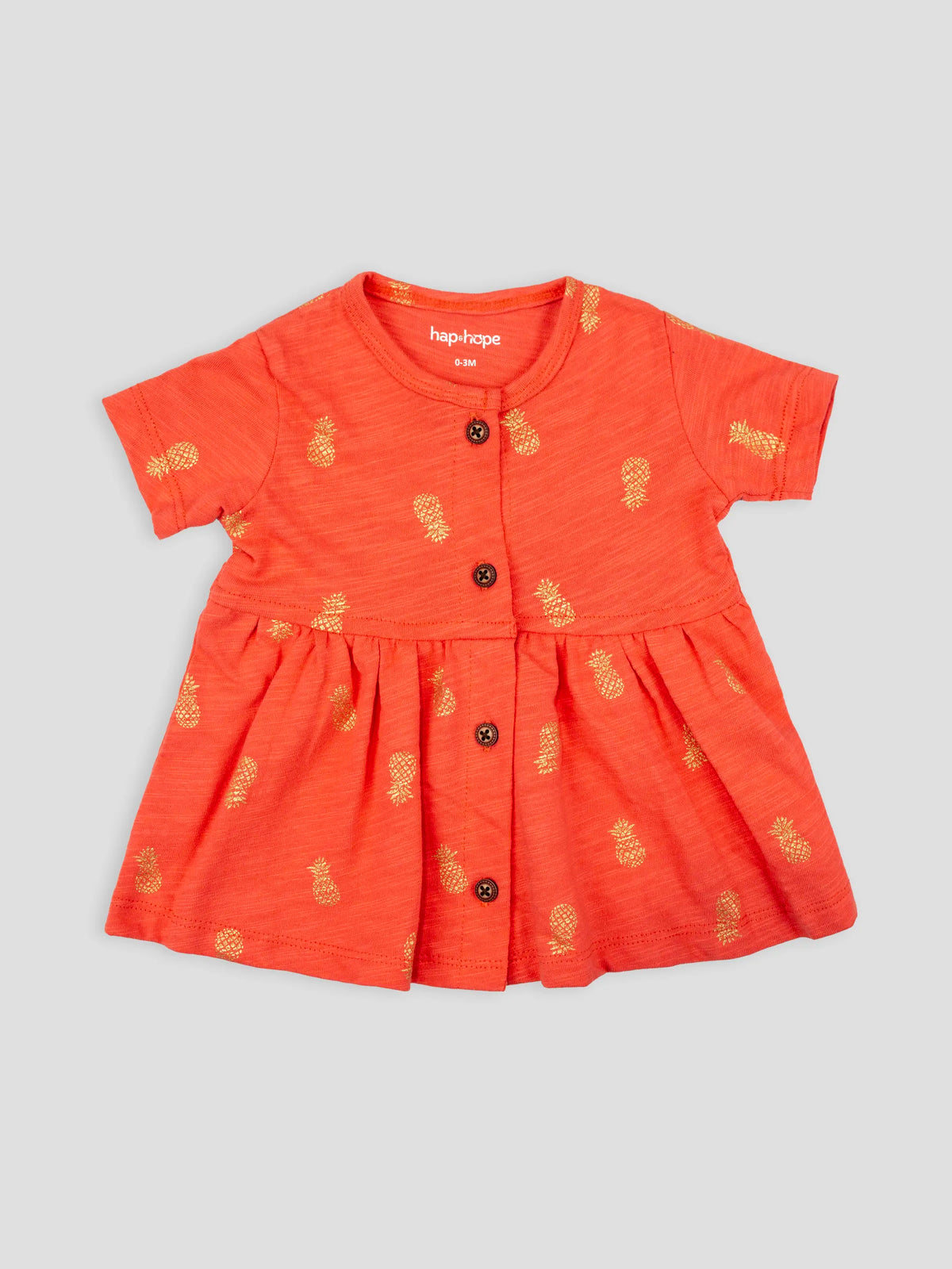 Hap & Hope  Printed Cotton Half Sleeve Jabala Frock For Baby Girls