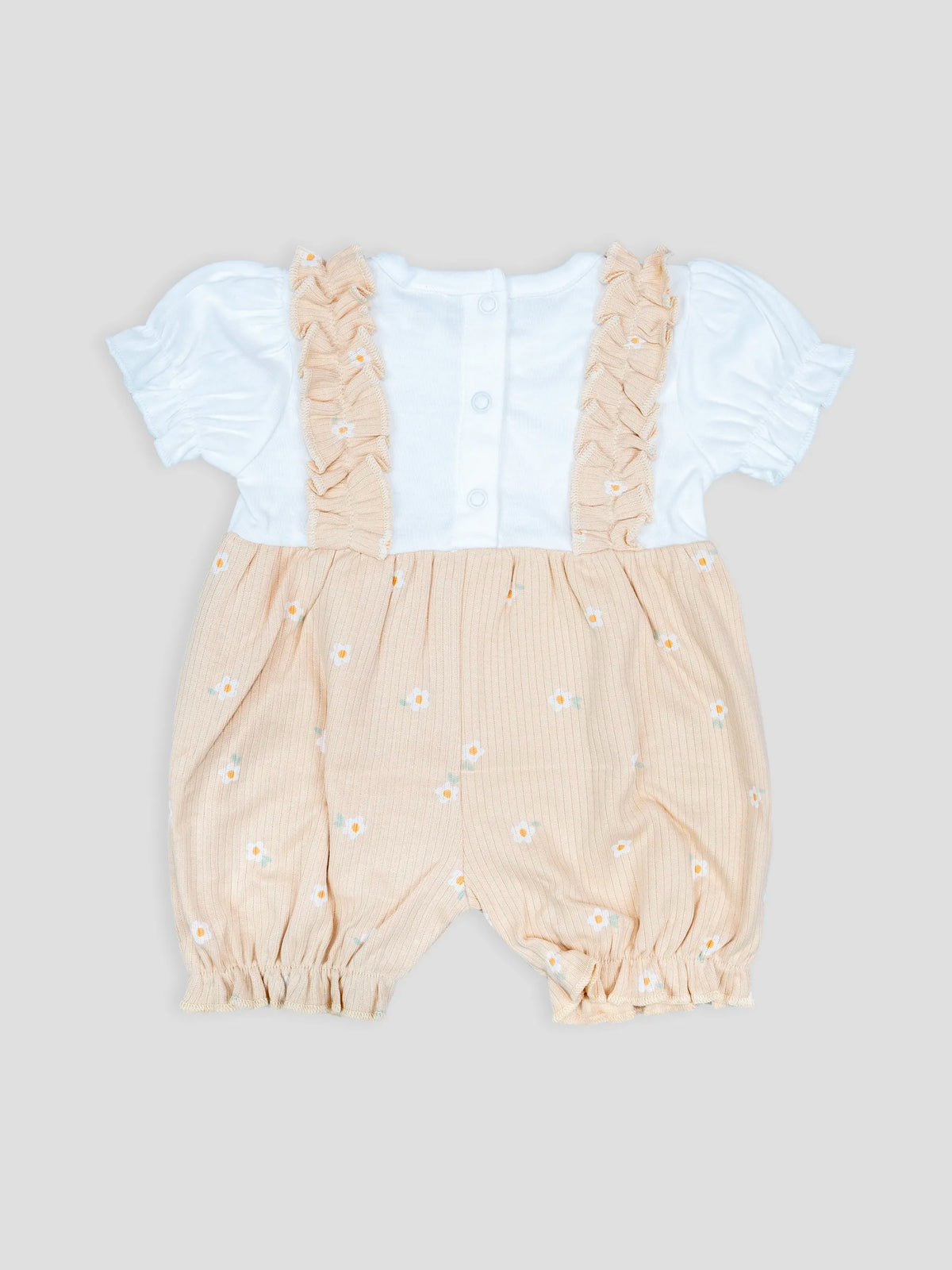 Hap & Hope Printed Cotton Half Sleeve Jump Suit For Baby Girls
