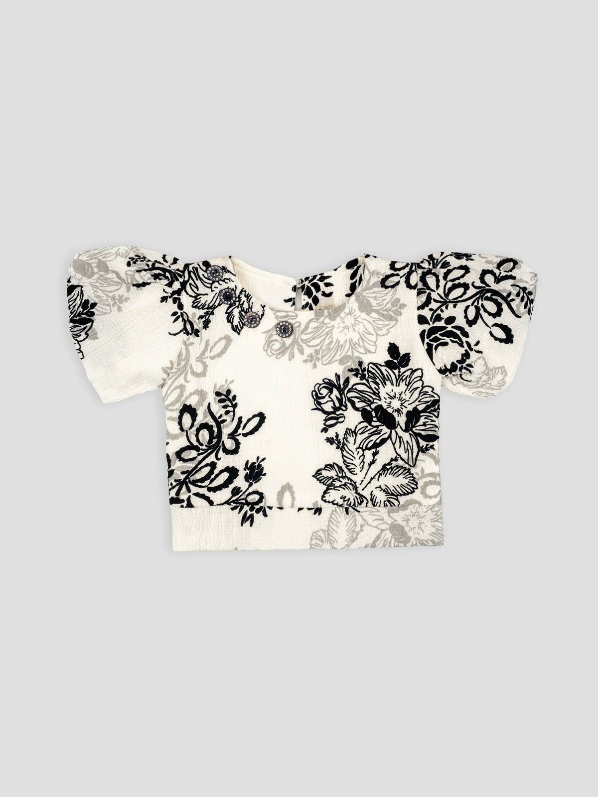 Hap & Hope  Printed Cotton Half Sleeve Round Neck Top For Girls