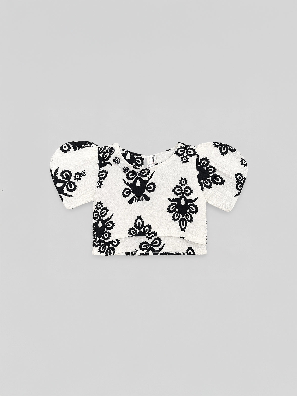 Hap & Hope  Printed Cotton Half Sleeve Round Neck Top For Girls